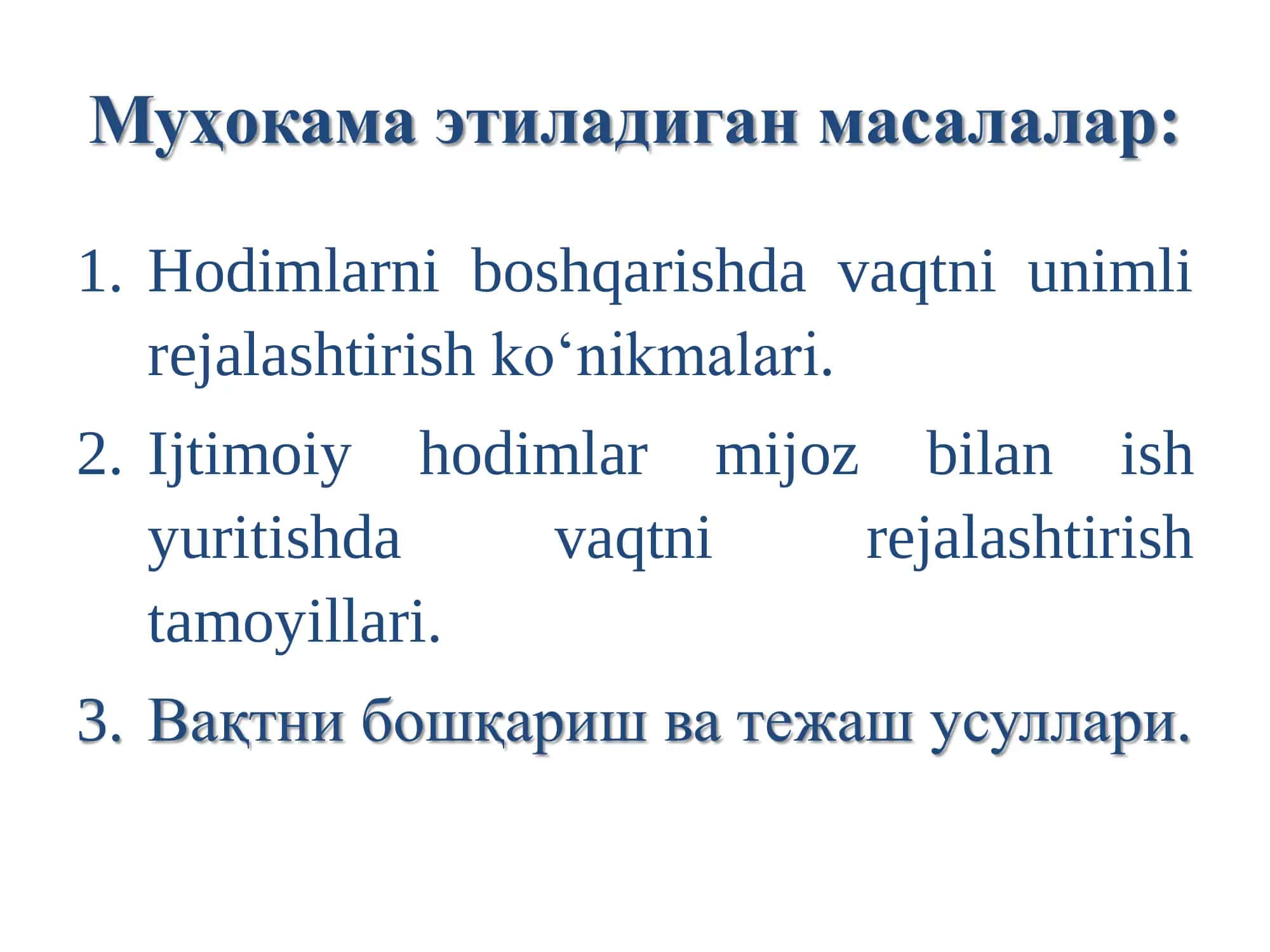 : Ijtimoiy xizmat faoliyatida samarali taym menejmentni yo‘lga qo‘yish. 2