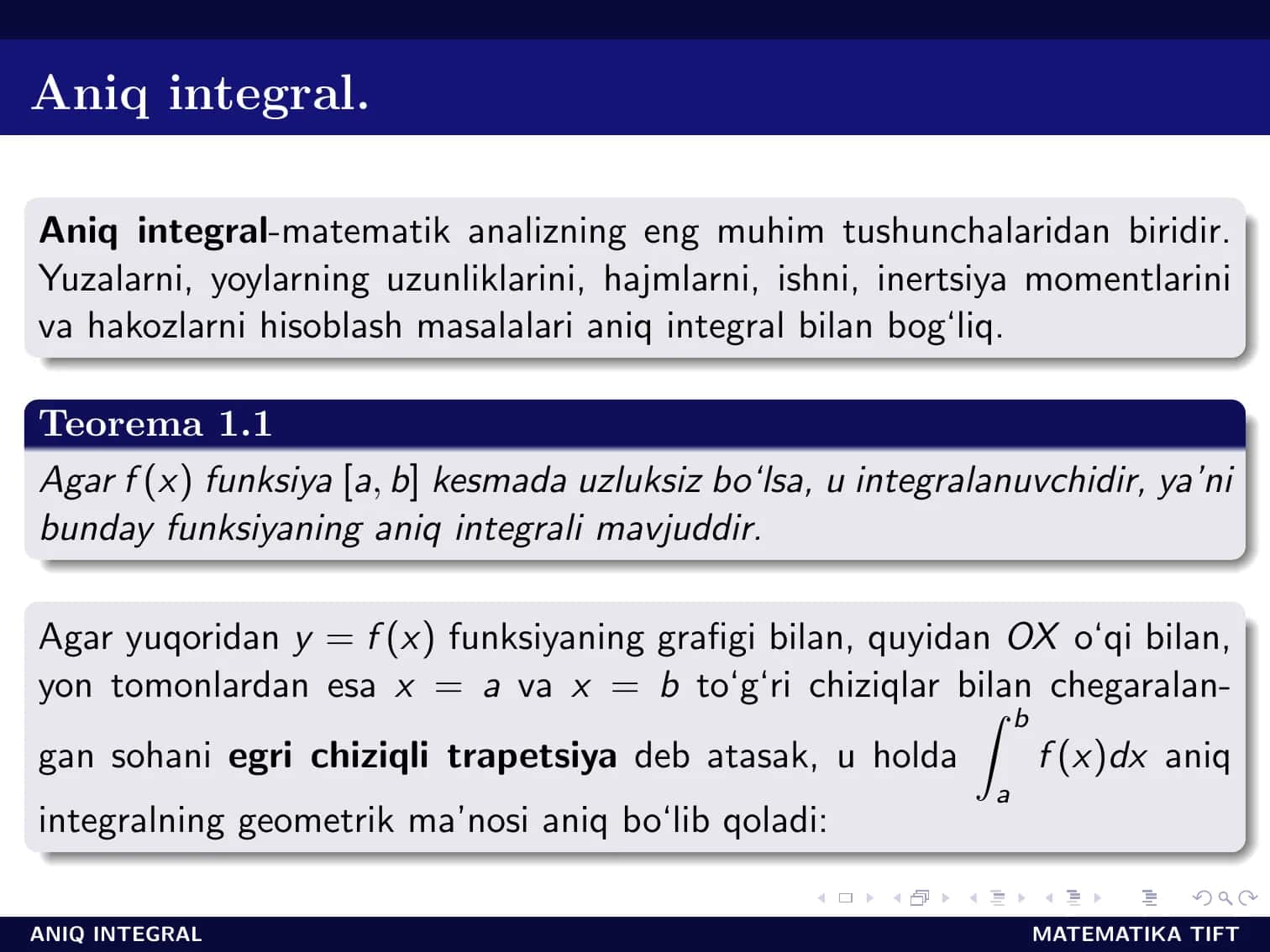 Aniq integral 2