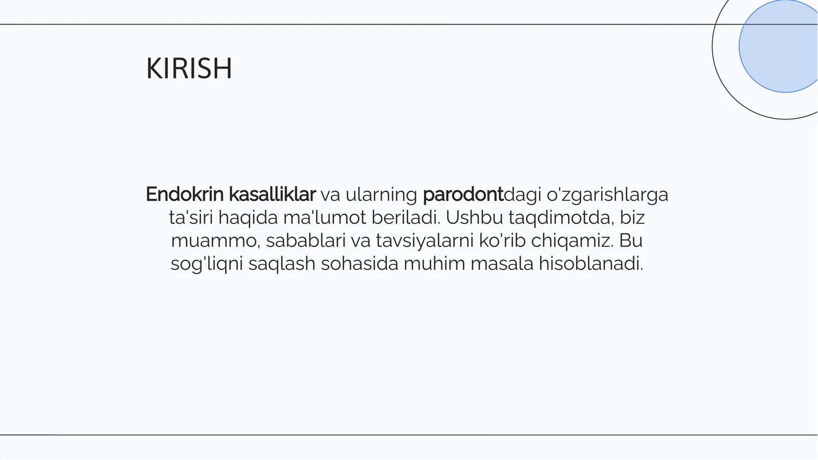 Endokrin kasalliklar va parodontdagi o'zgarishlar 2