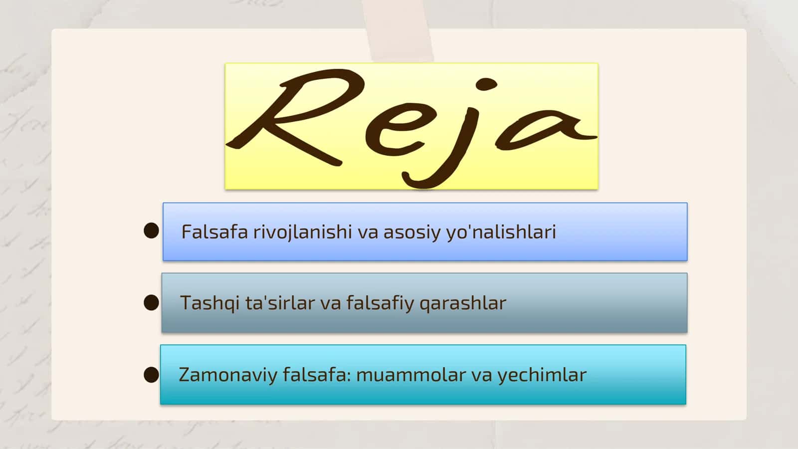 Falsafa rivojlanishi va asosiy yo'nalishlari 2
