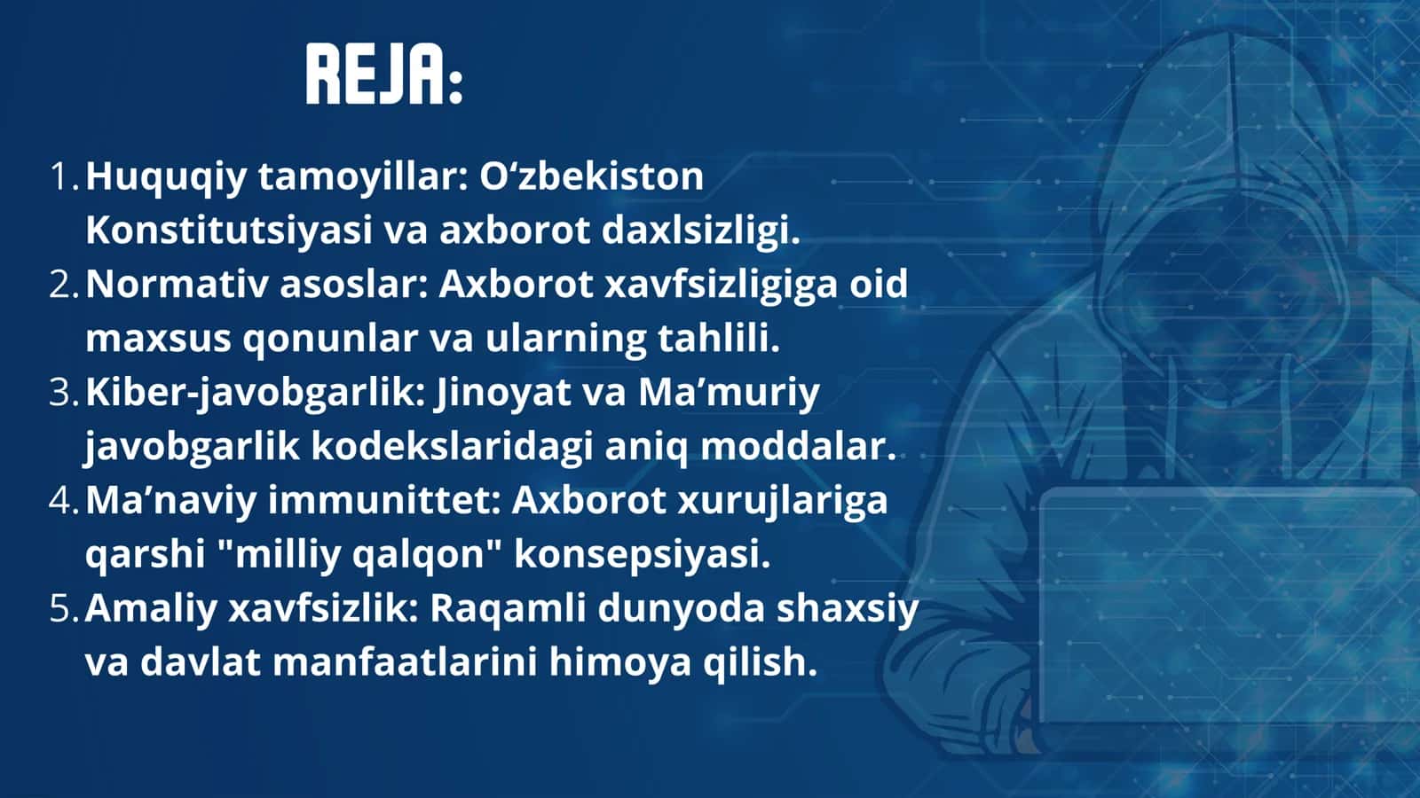 O‘zbekistonda axborot xavfsizligining ma’naviy va huquqiy asoslari 2