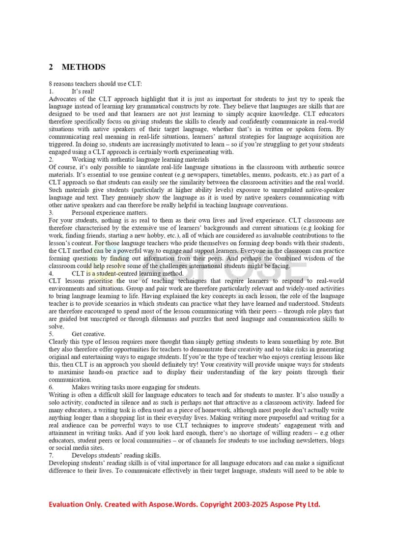 INNOVATIVE TEACHING METHODS COMMUNICATIVE LANGUAGE TEACHING 2
