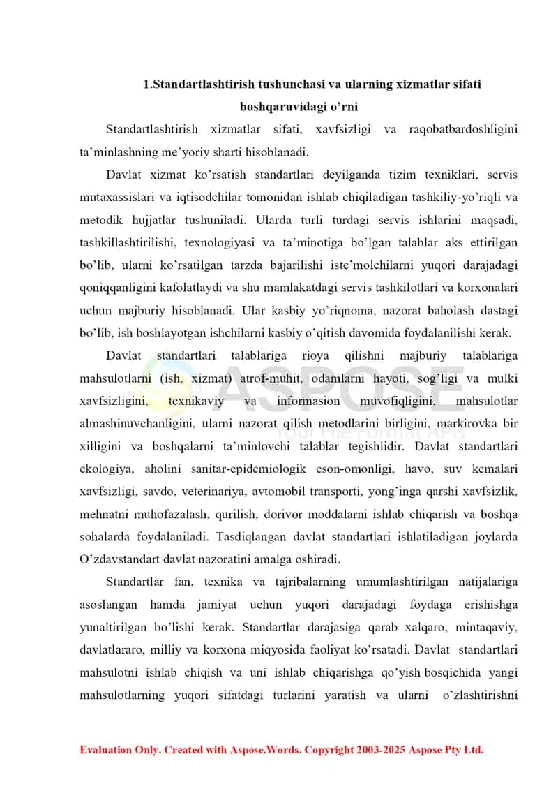 MЕHMОNХОNА ХO’JАLIGIDА ХIZMАTLАR SIFАTI BОSHQАRUVIDА STАNDАRTLАSHTIRISH VА SЕRTIFIKАTLАSHTIRISH 2