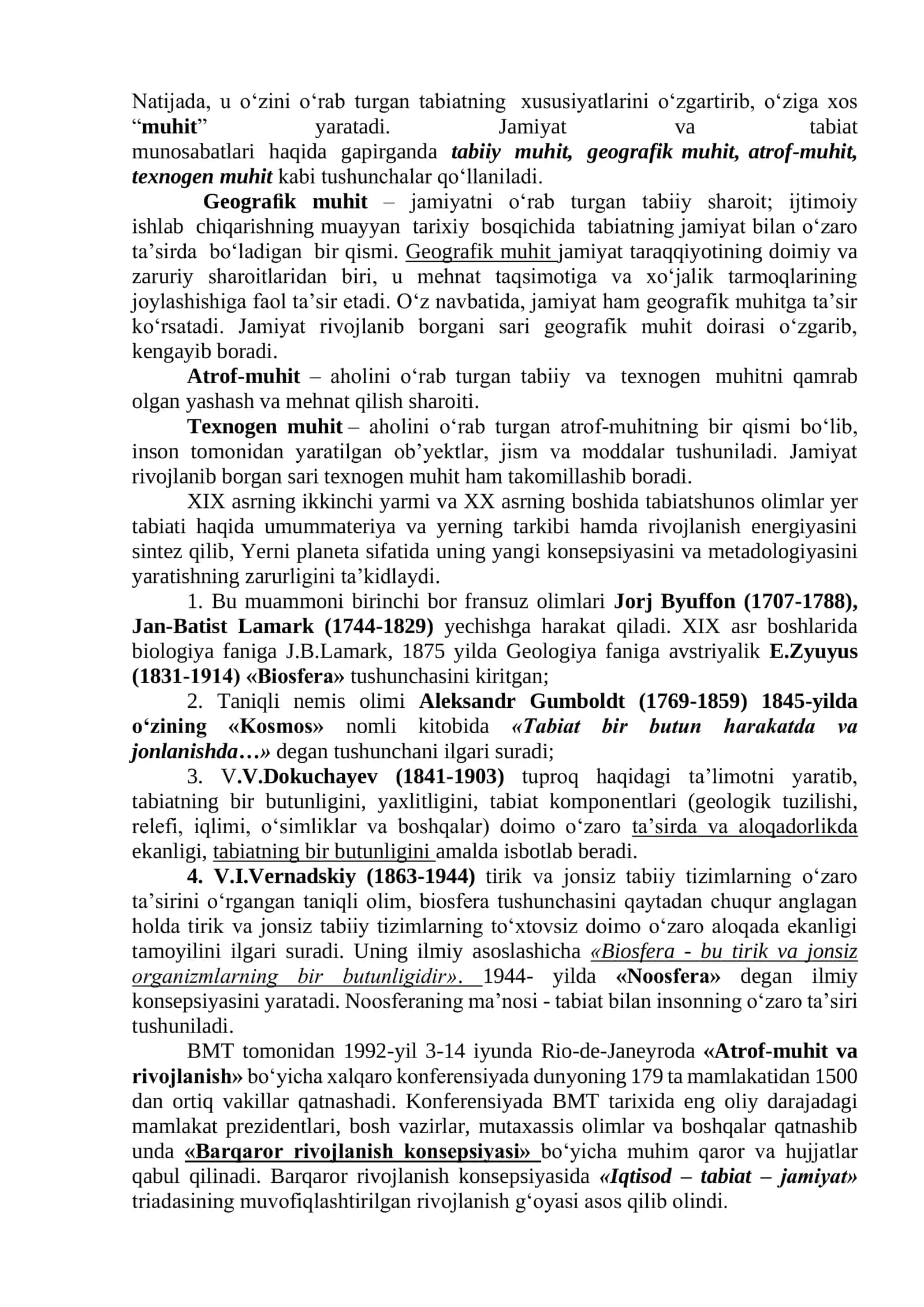 TABIAT KAMPONENTLARINING EKOLOGIK AHAMIYATI VA ULARNI MUHOFAZA QILISH. EKOLOGIY ANING RIVOJLANISH BOSQICHLARI 2