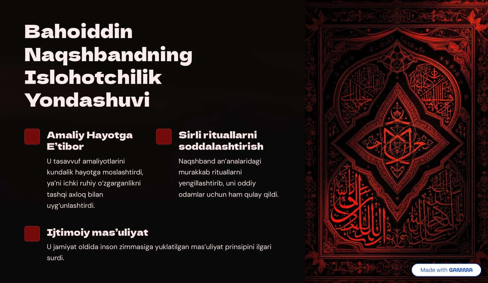 Bahoiddin Naqshband va Tasavvufda Islohotlar 2