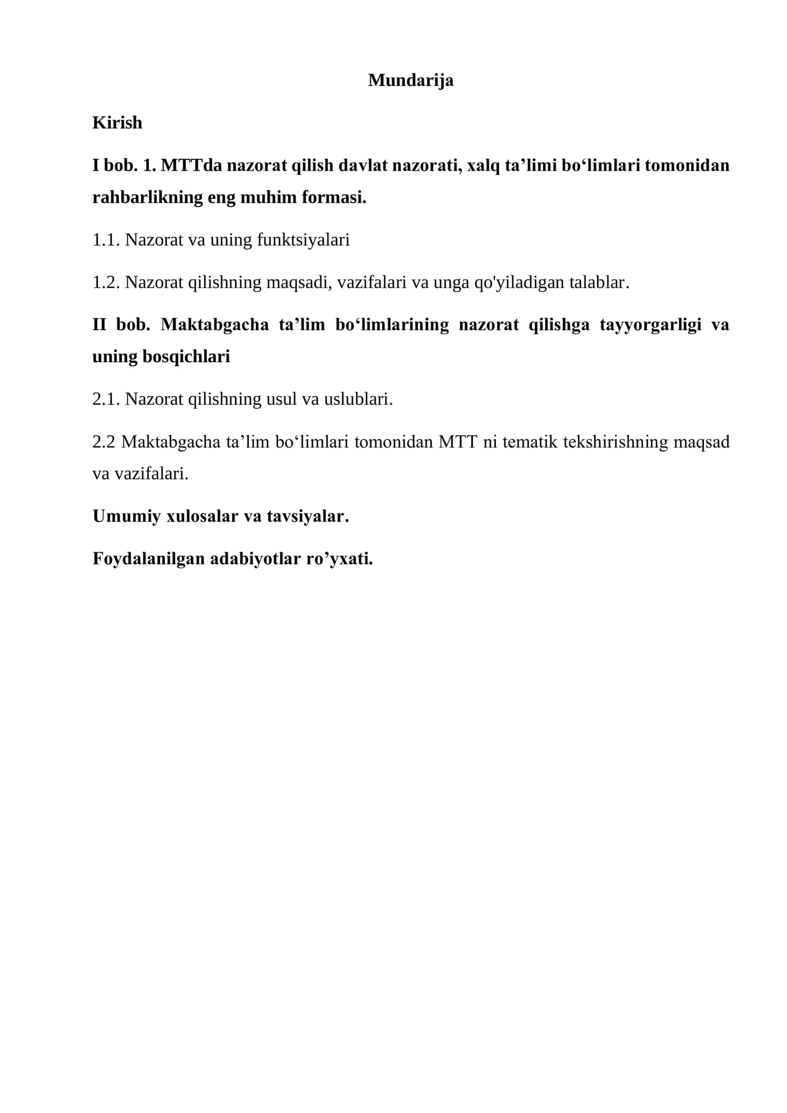 MTTda nazorat qilishning usul va uslublari 2