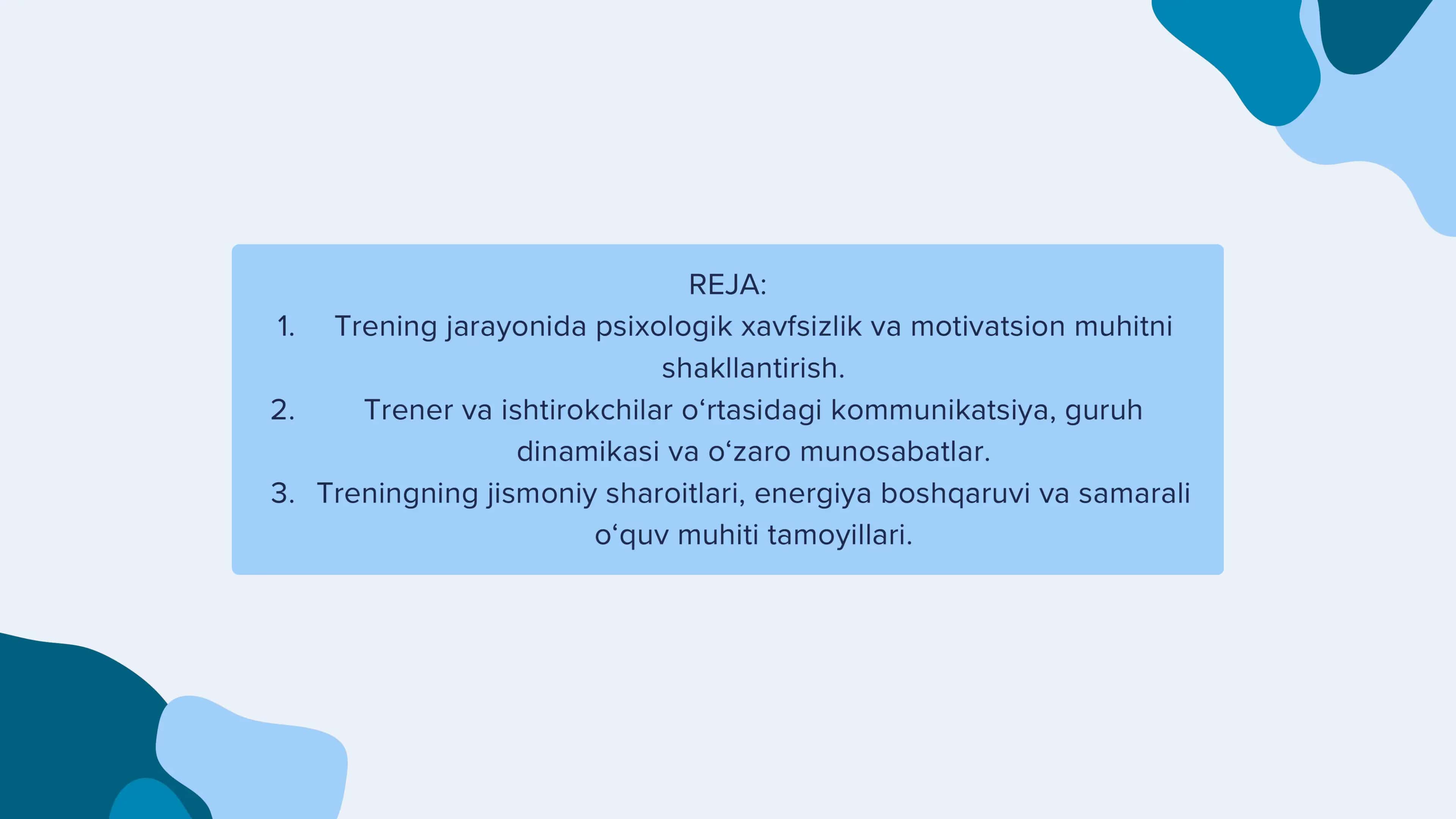 Trening Mashguloti Davridagi Muhit 2