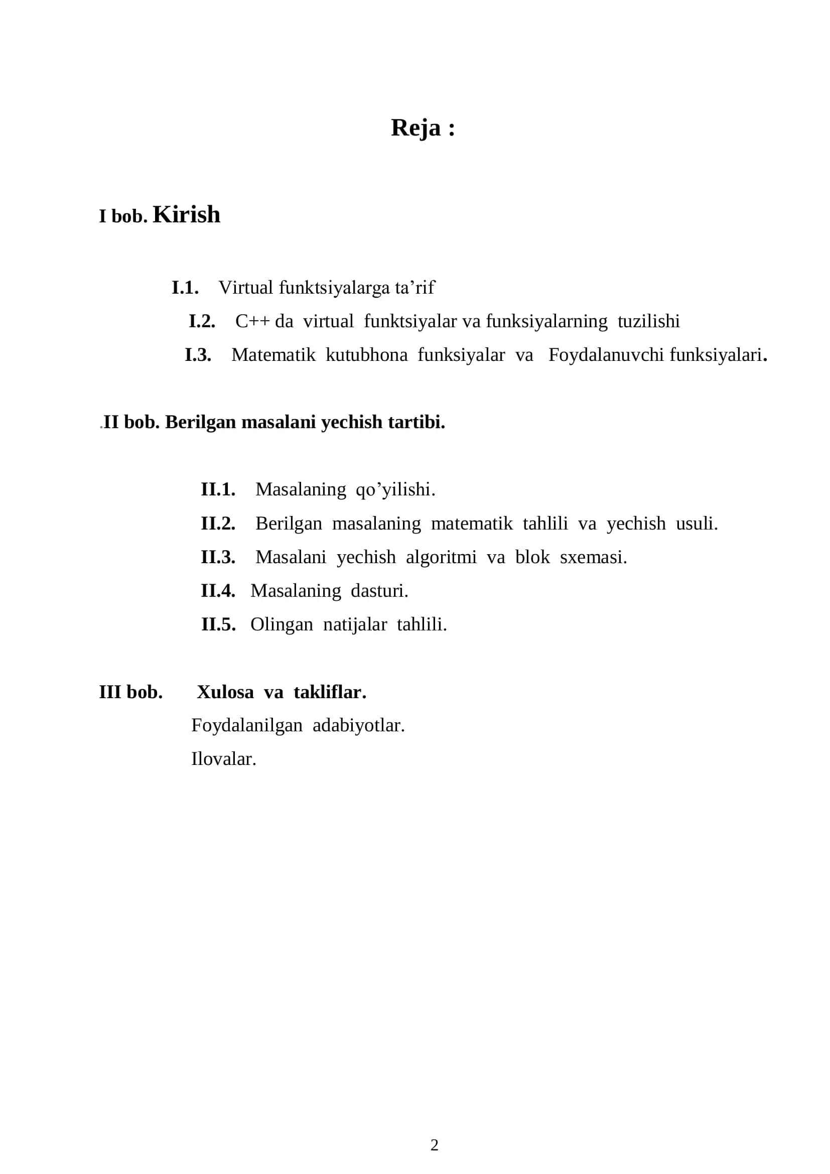 ”C++ vizual dasturlash muhitida virtual funksiyalar” 2