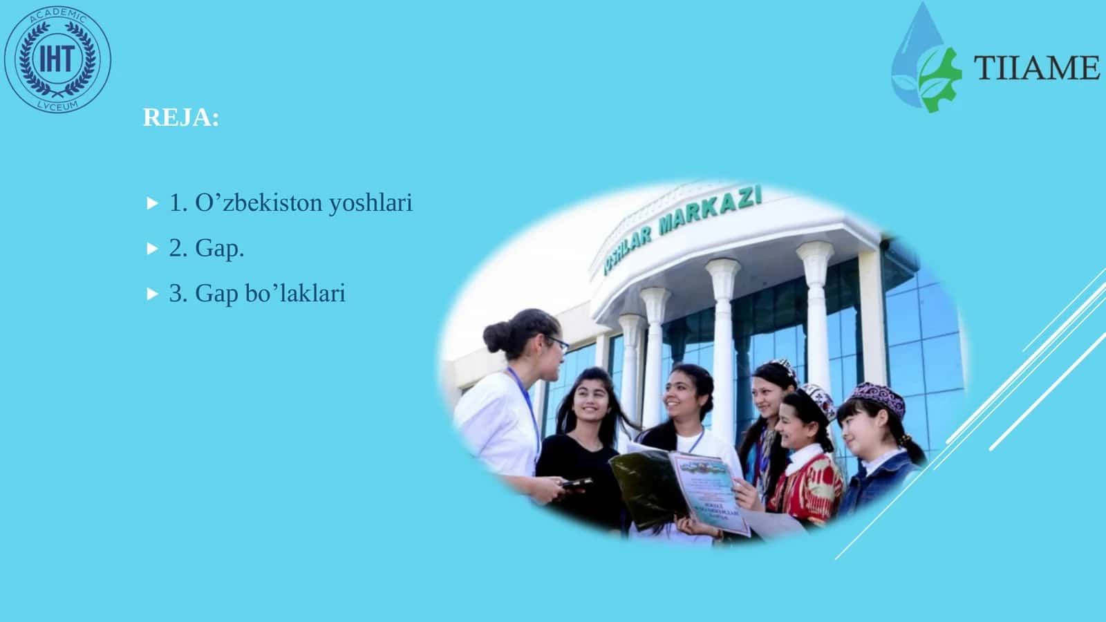 O`zbekiston yoshlari uchun gap bo'laklari 2