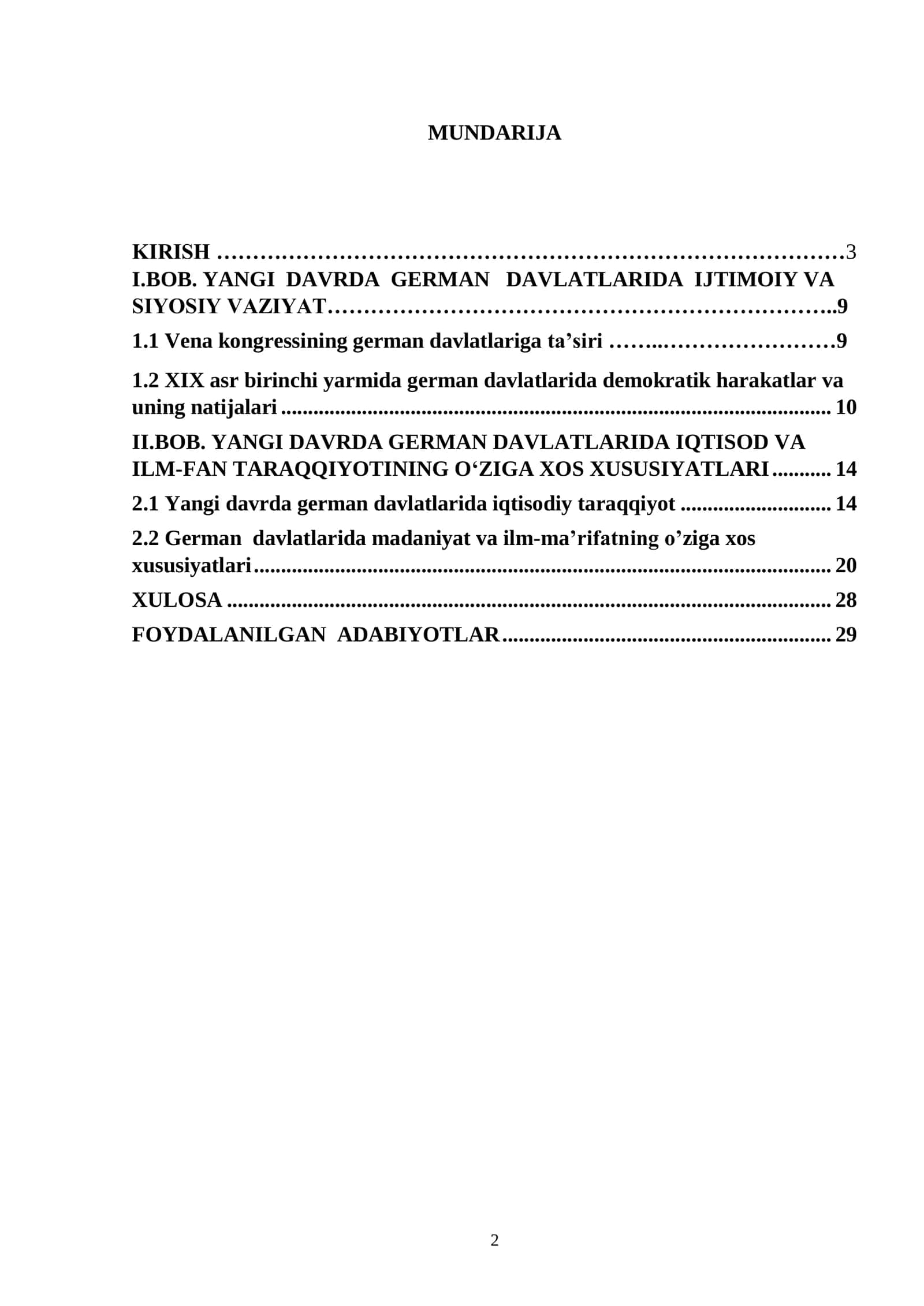 XIX asrning birinchi yarmida german davlatlarining ijtimoiy-iqtisodiy va siyosiy rivojlanishi 2