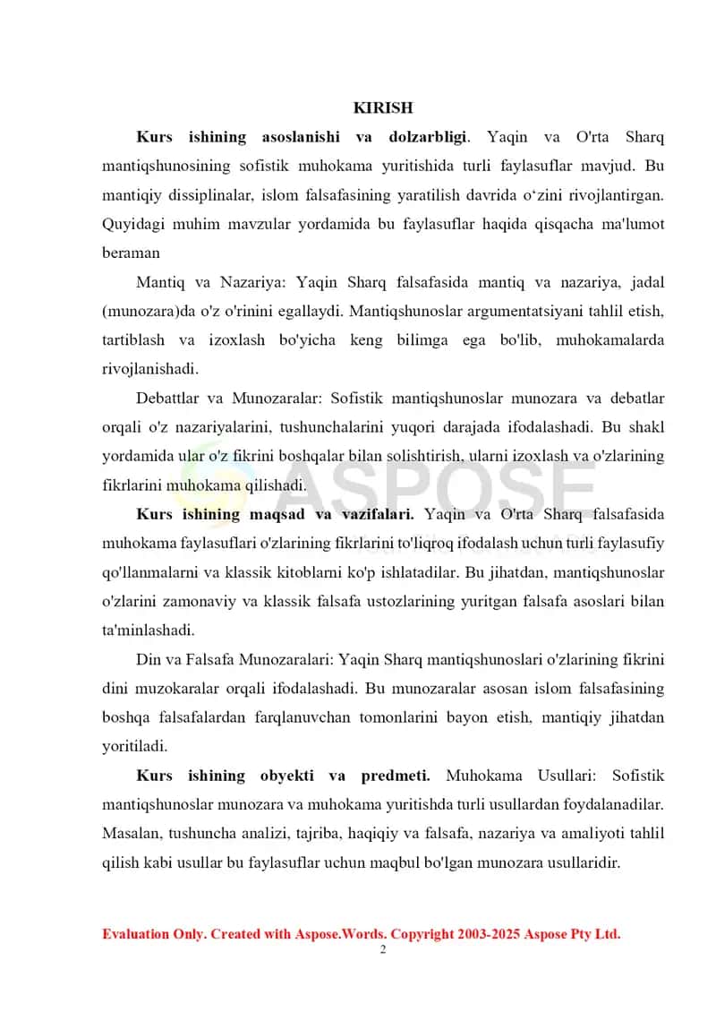 Yaqin va O‘rta Sharq mantiqshunos faylasuflari sofistik muhokama 2