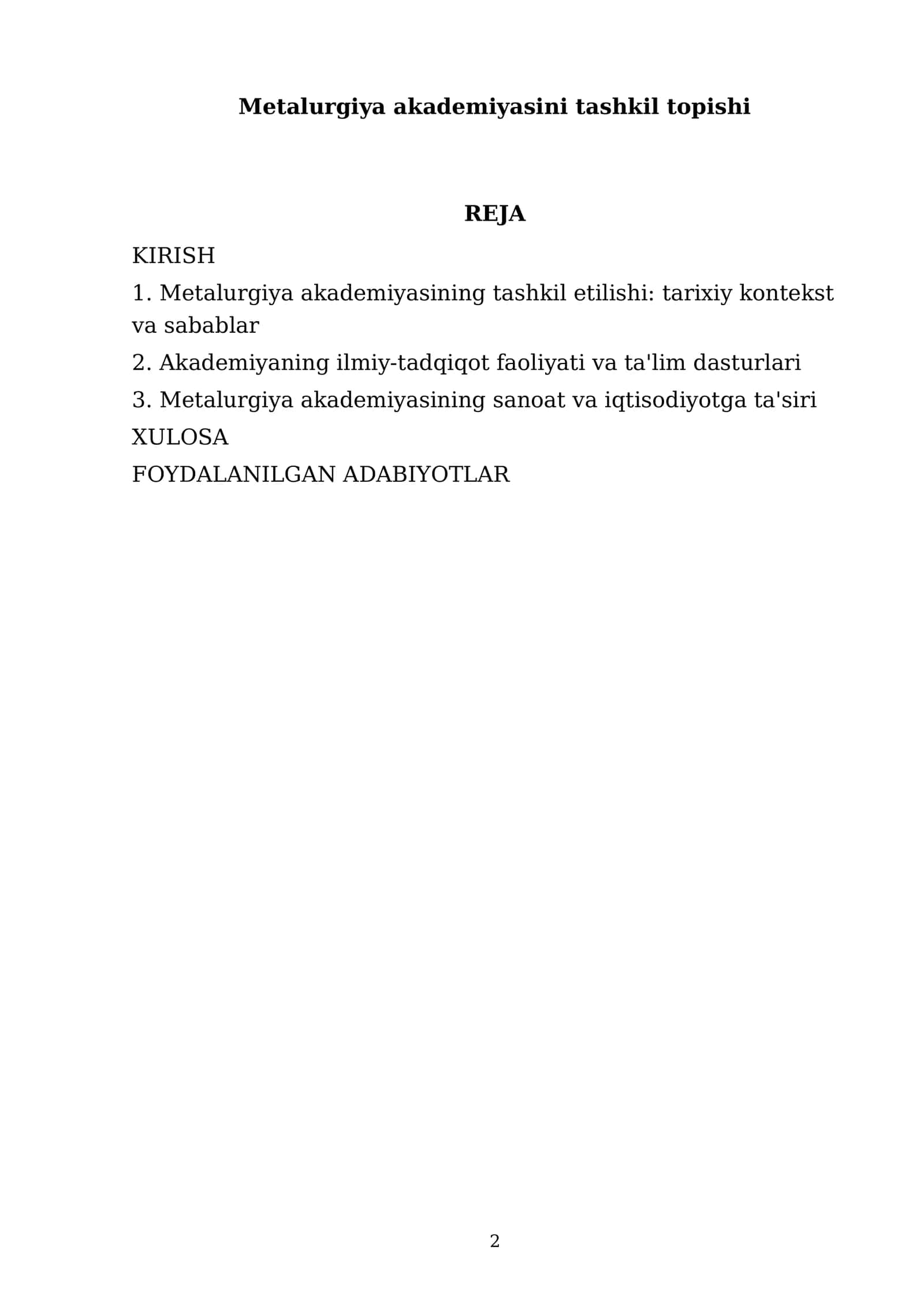 Metalurgiya akademiyasini tashkil topishi 2