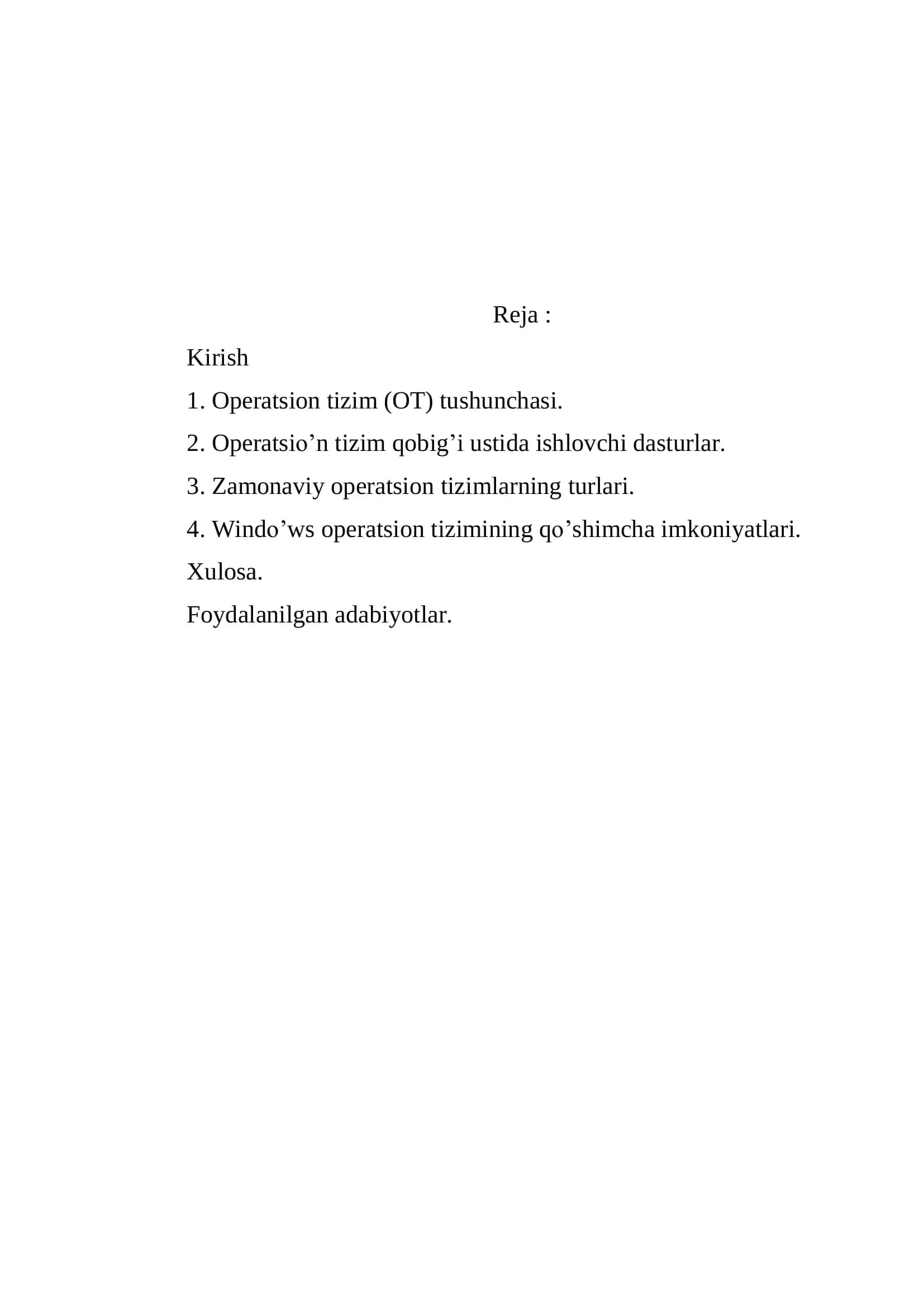 Operatsion tizimlarning turlari 2