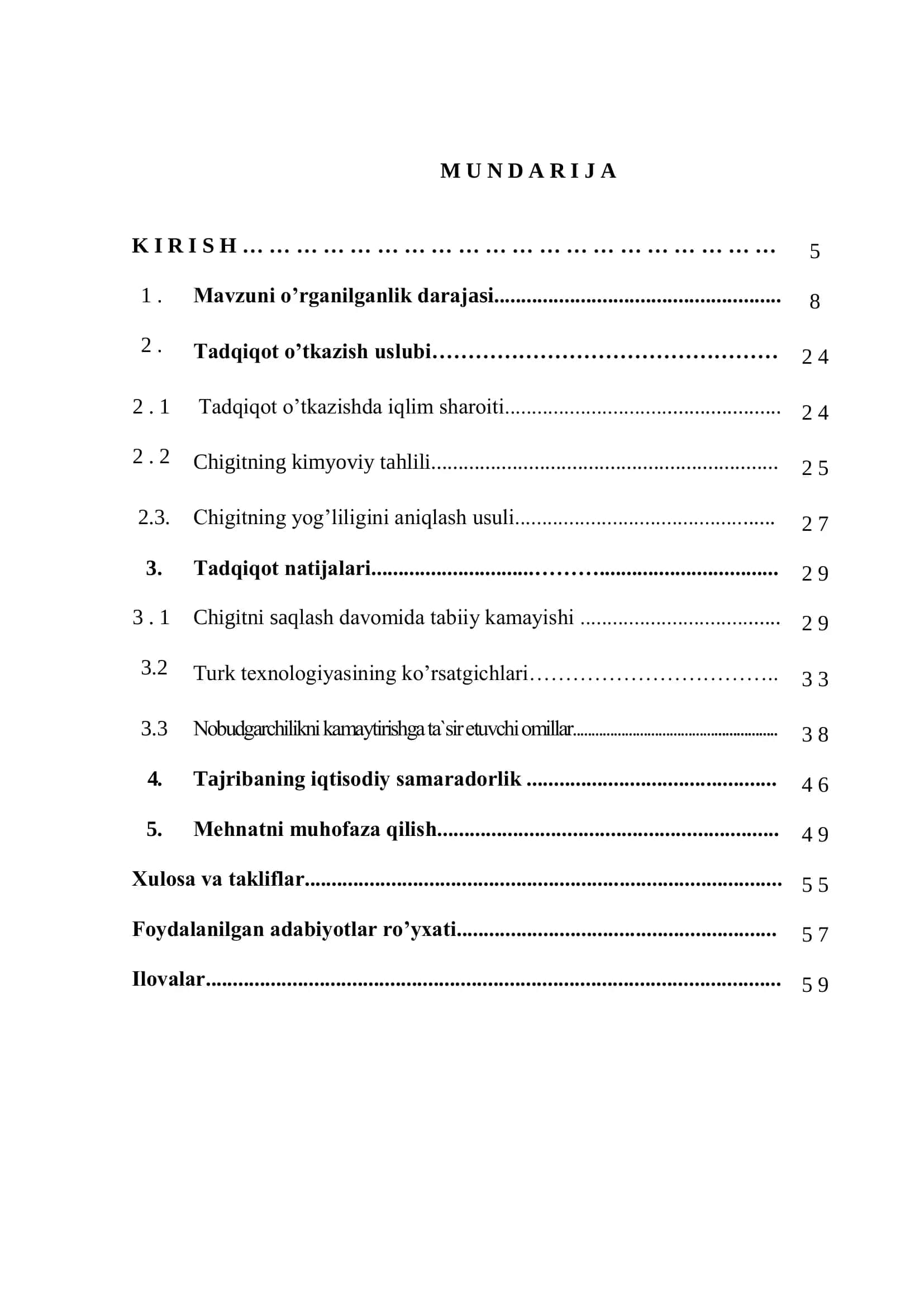 Chigitdan moy olishda nobudgarchiliklarni kamaytirish istiqbollari 2