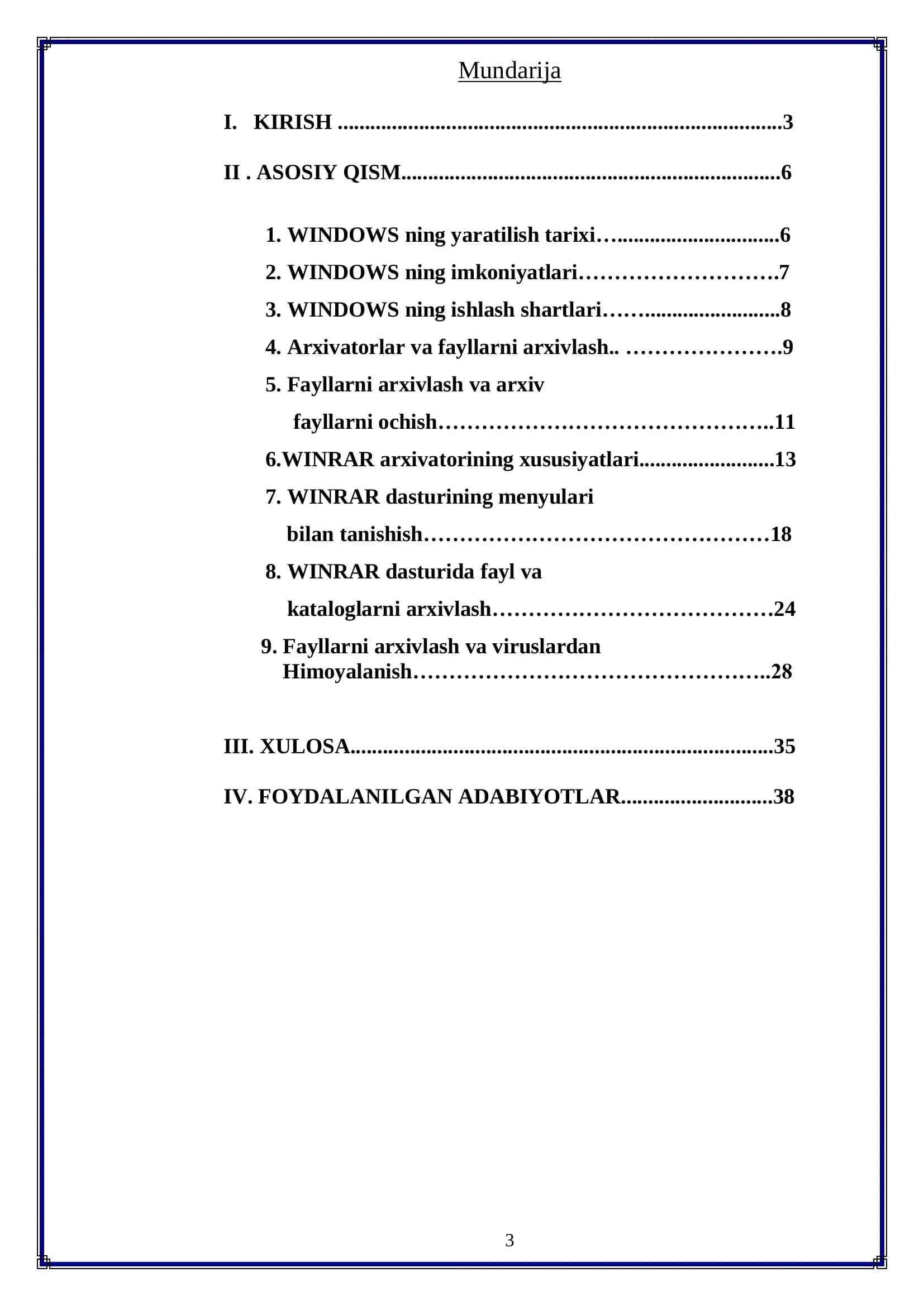 Kompyuter injiniring "Operatsion tizimlari" referat 2