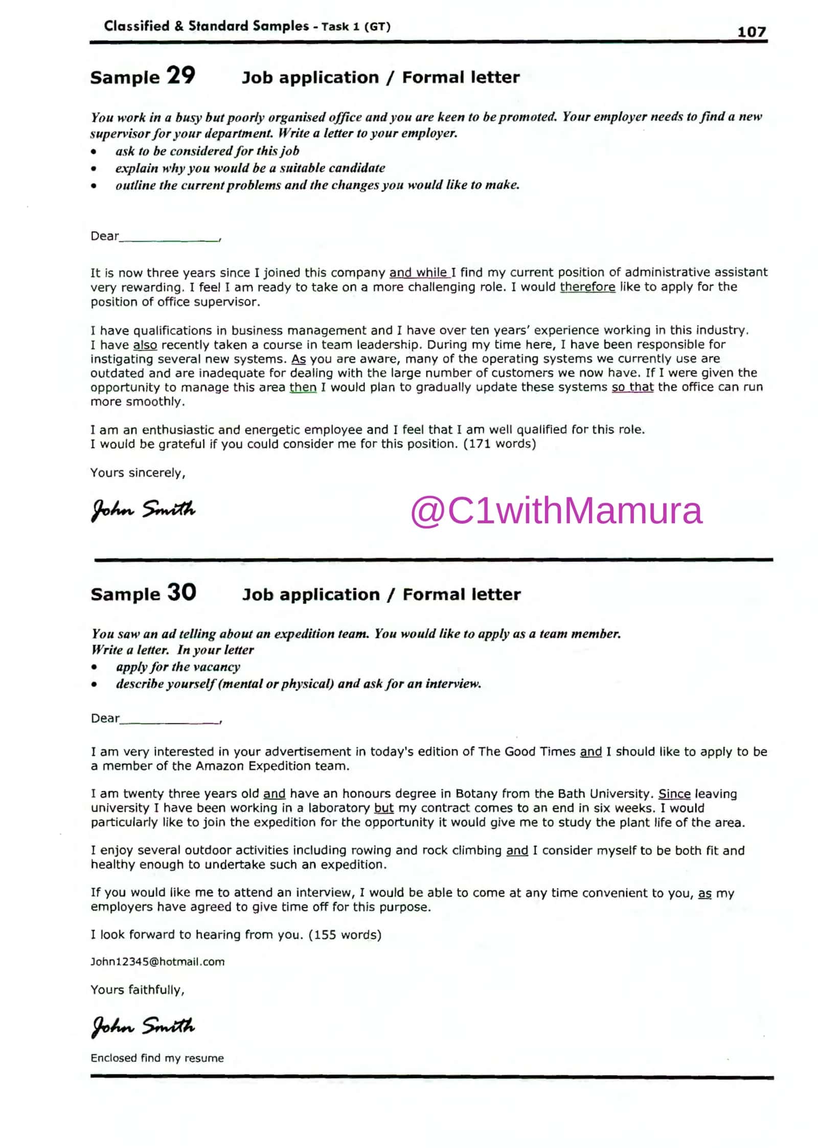 Job application I Recommendation I Formal letter 2