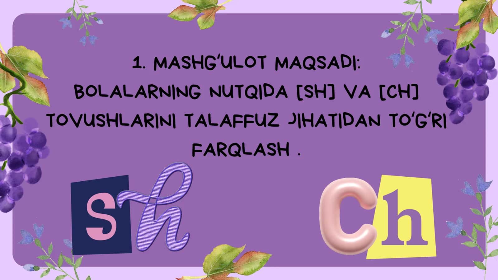 NUTQDA [SH] VA [CH] TOVUSHLARINI FARQLASH 2