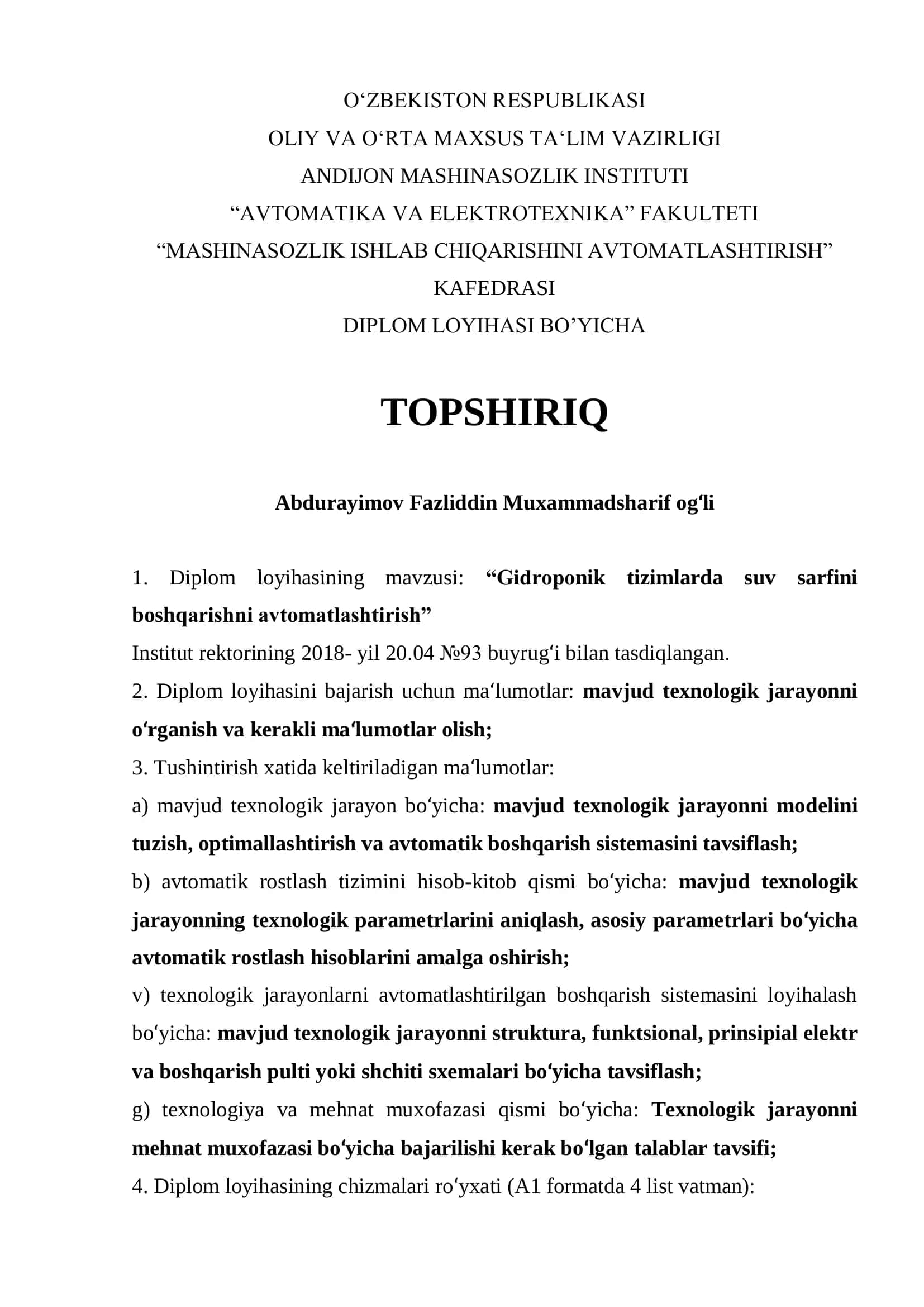 Gidroponik tizimlarda suv sarfini boshqarishni avtomatlashtirish 2