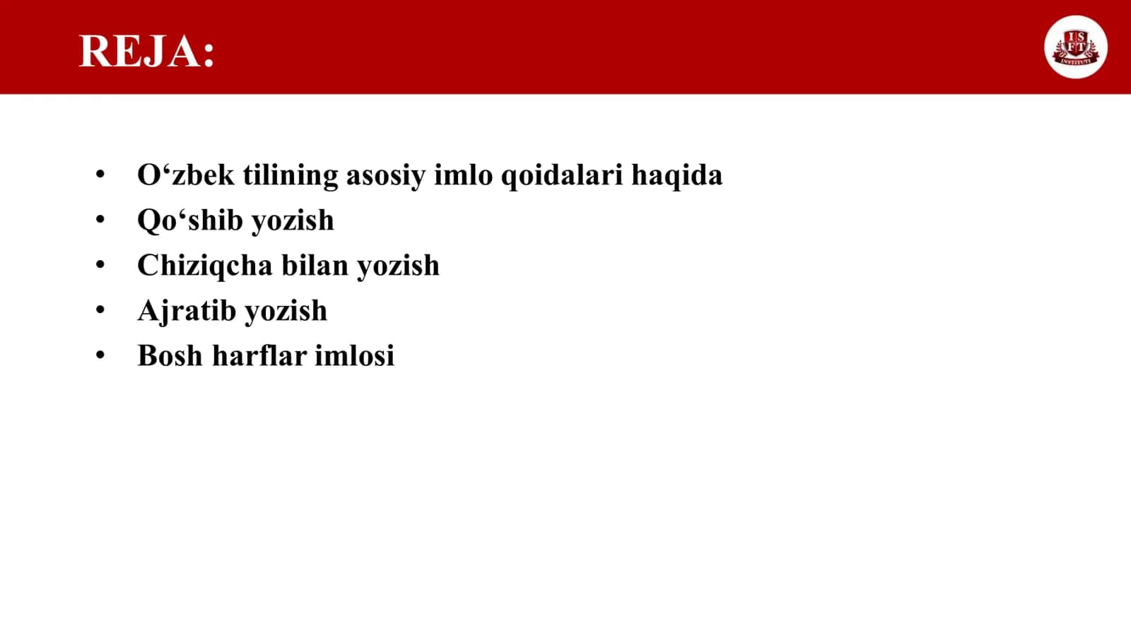 O‘zbek tilining imlo qoidalari haqida 2