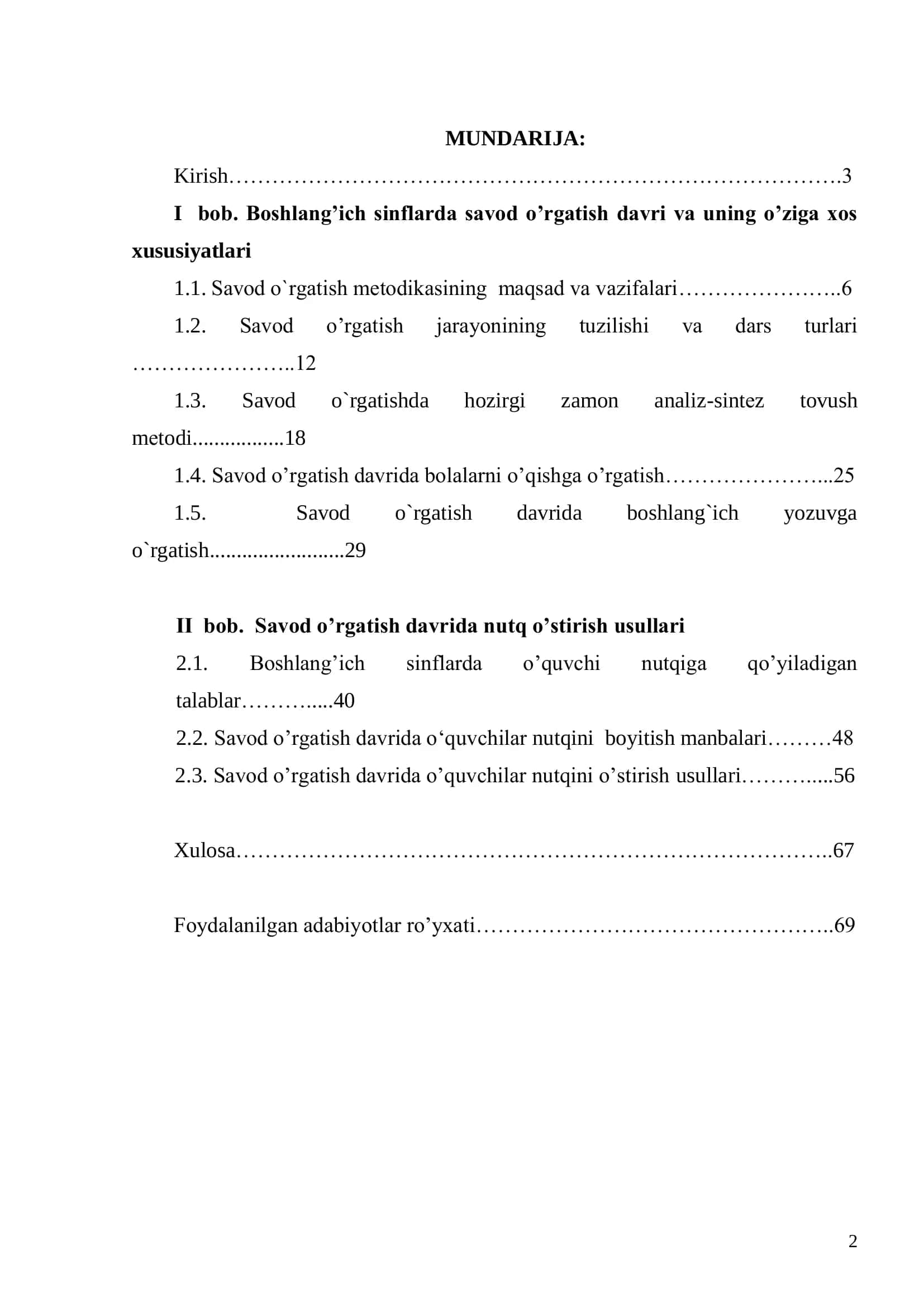 "Savod o’rgatish davrida o’quvchilar nutqini o’stirish" 2