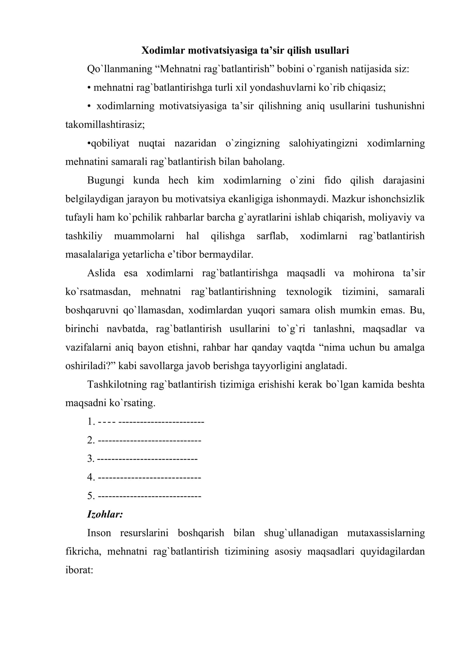 Mehnatni rag`batlantirish 2