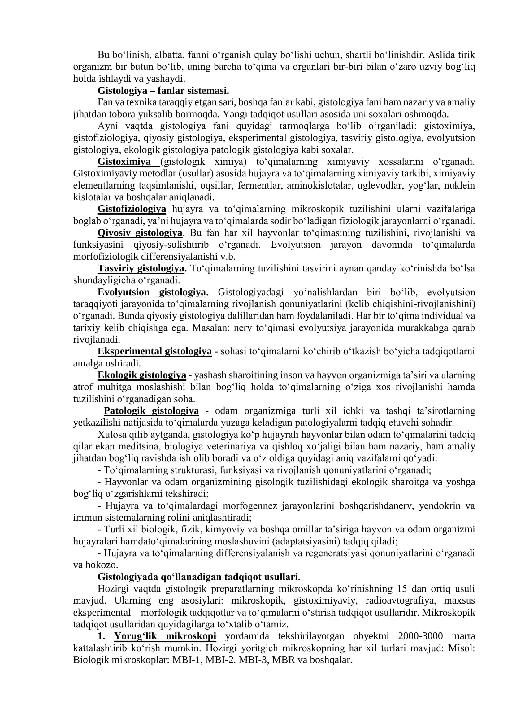 1-ma'ruza. Kirish. Gistologiya fanining qisqacha rivojlanish tarixi 2