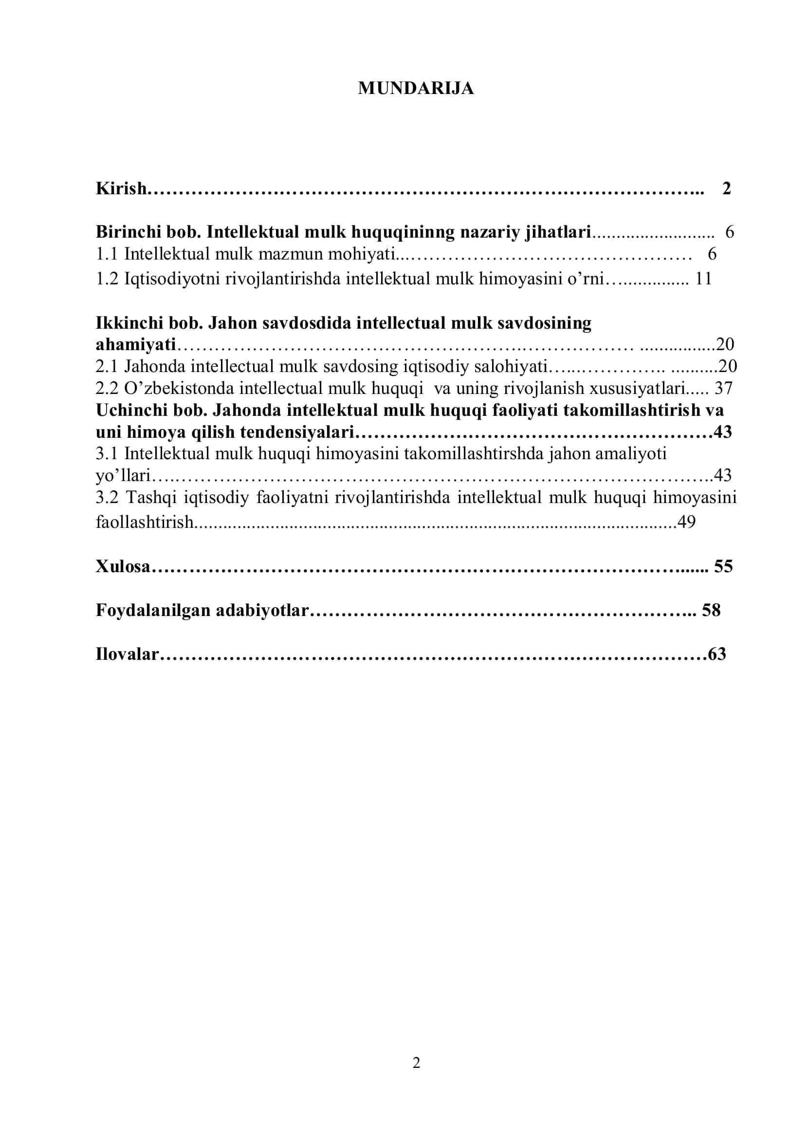 Jahon iqtisodiyotida intellektual mulk savdosi va uni himoya qilish ten 2