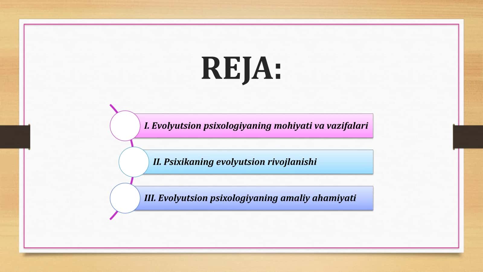 EVOLYUTSION PSIXOLOGIYAGA KIRISH. PSIXIKA EVOLYUTSIYASI VUJUDGA KELISHI. 2