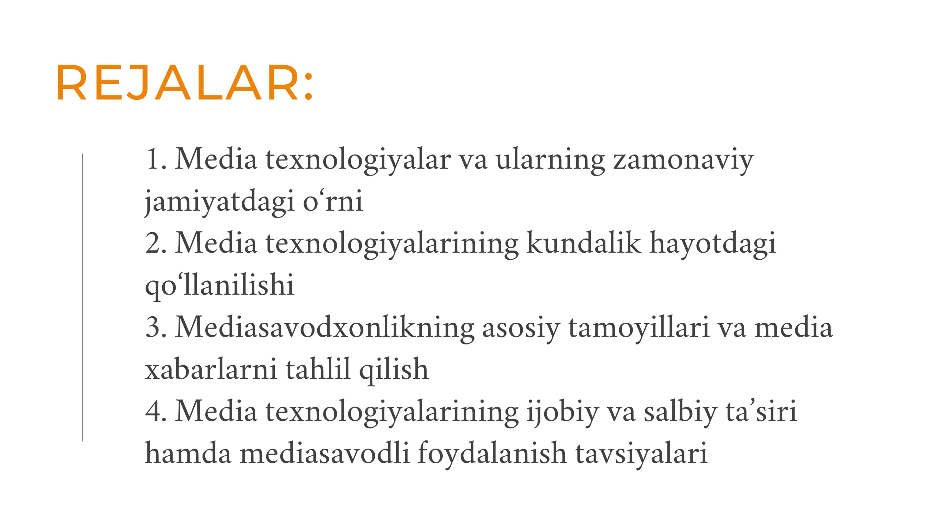 Media texnologiyalar kundalik hayotda. 2