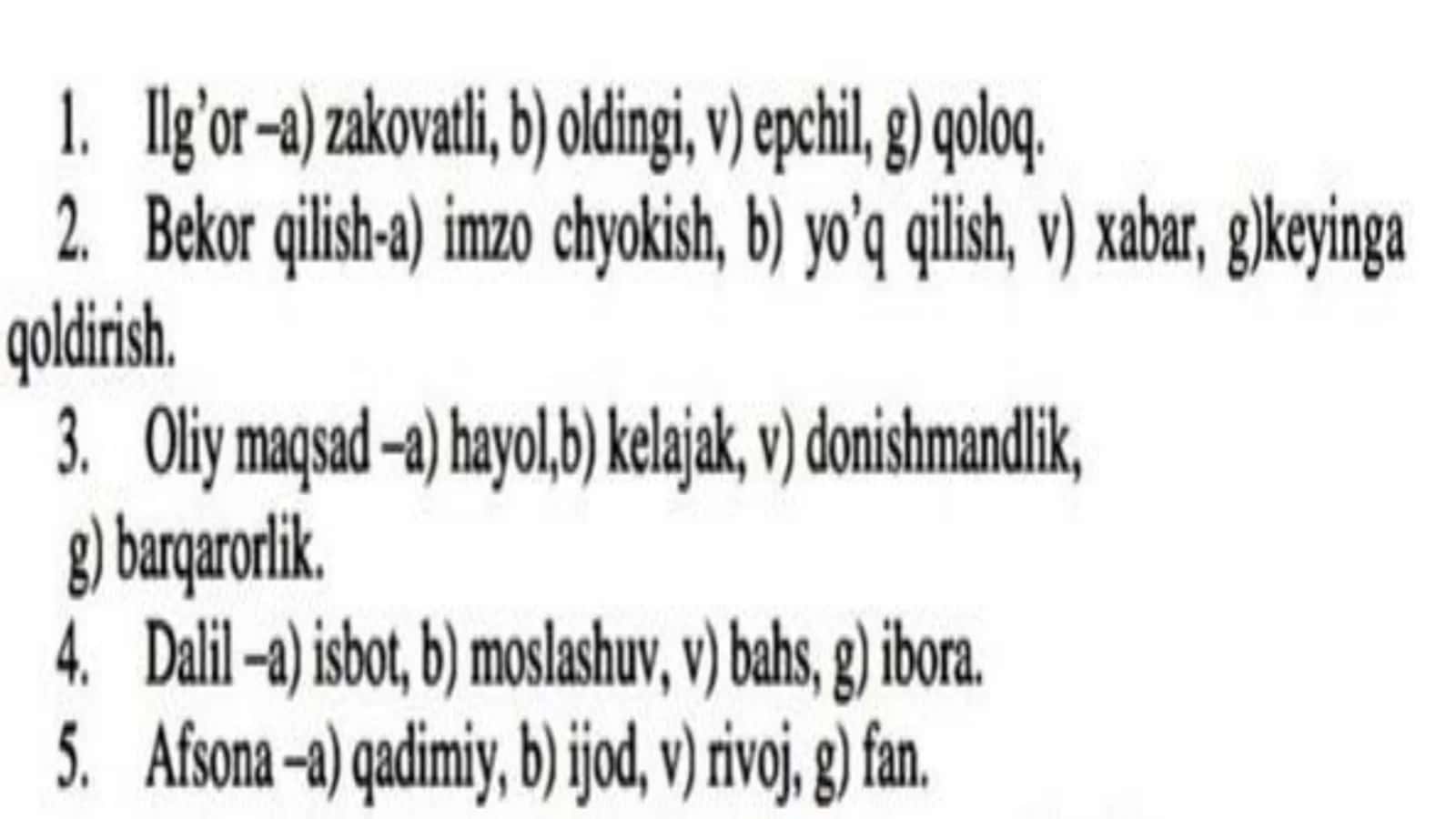 Ona tili savolar (harbiy bilim yurtiga topshirmoqchi bo'lganlar uchun) 2