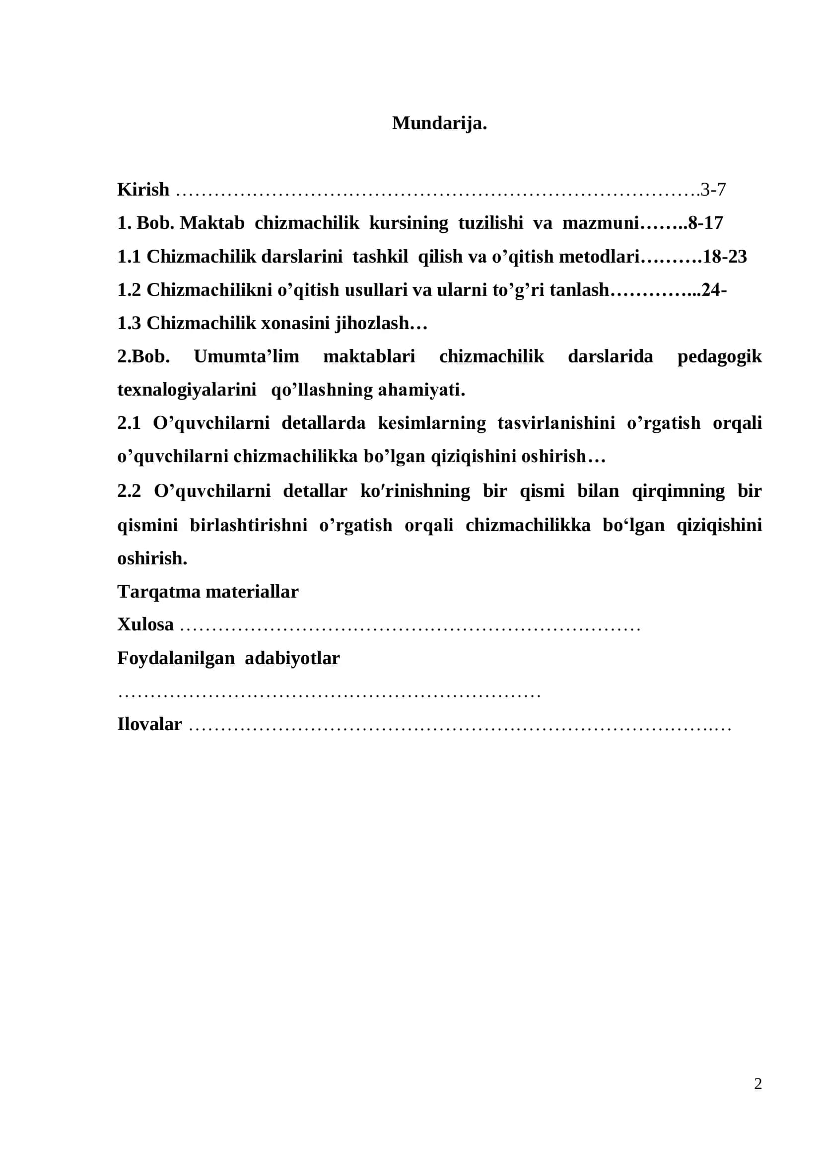 Umum ta’lim maktablarida chizmachilik o’qitishda fanlar integratsiyasi 2