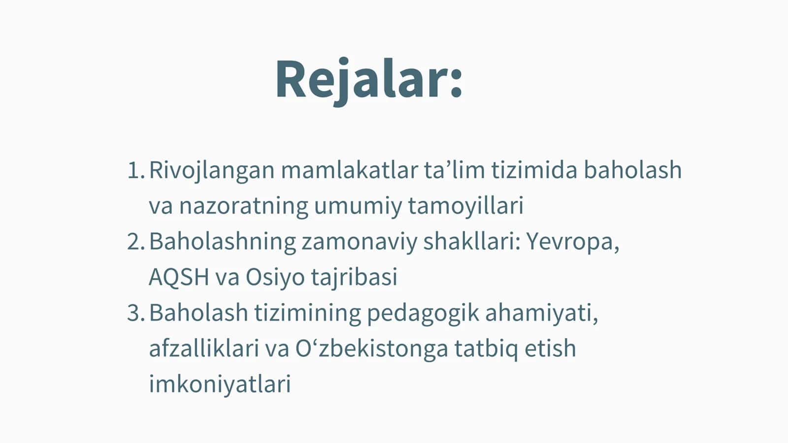 Rivojlangan mamlakatlar ta‘lim tizimida nazorat qilish va baholashning zamonaviy ko‘rinishi. 2