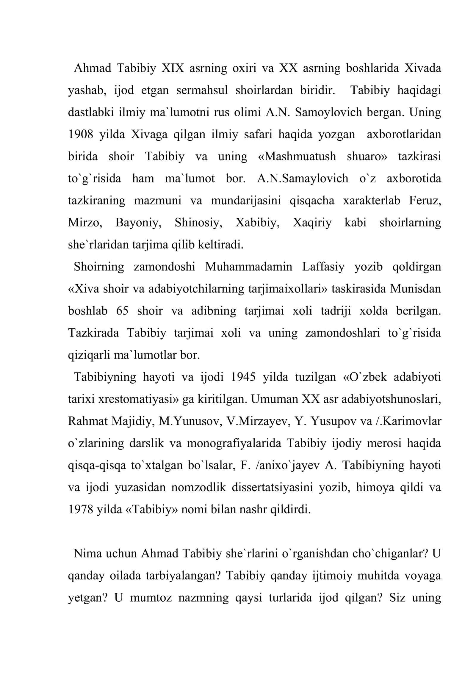 Ahmad Tabibiy ijodi va adabiy merosi 2