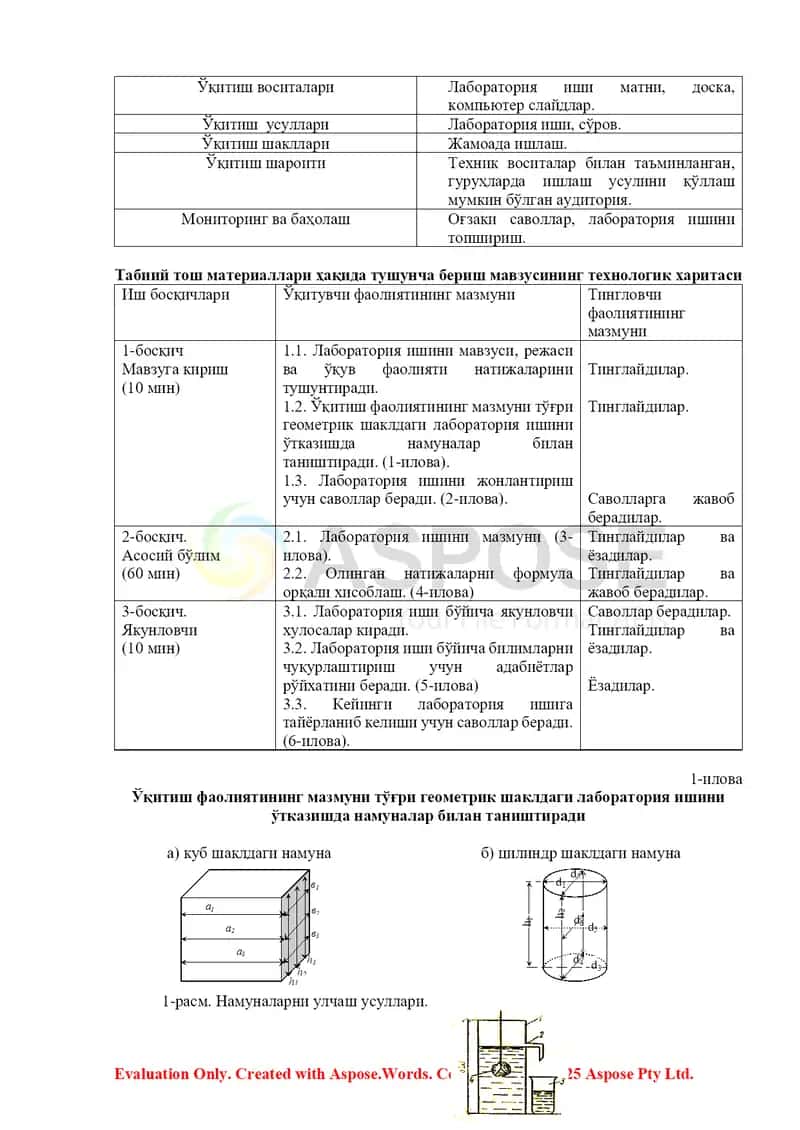 Лаборатория машғулотларни бажариш бўйича услубий қўлланма 2