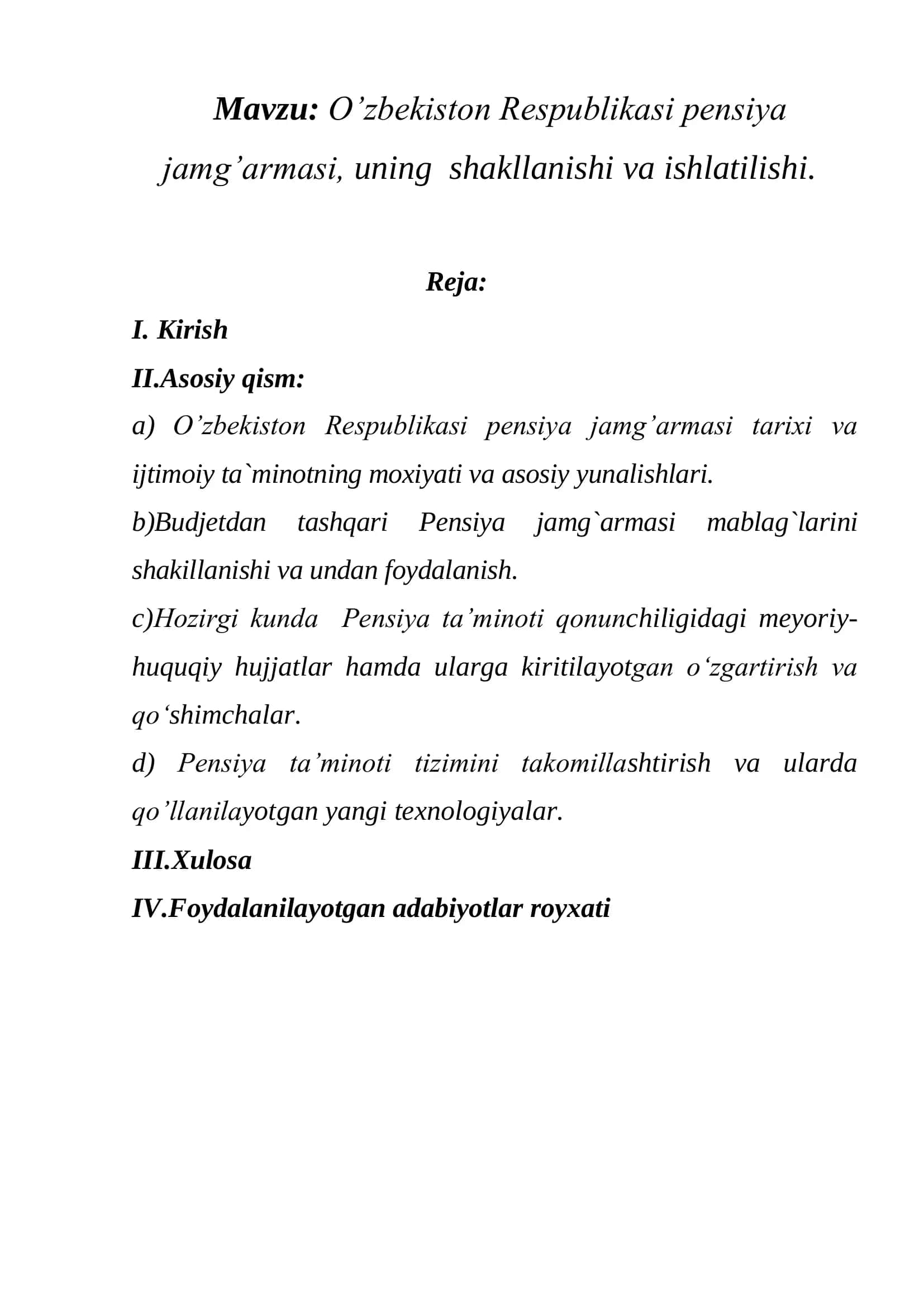 O’zbekiston Respublikasi pensiya jamg’armasi 2