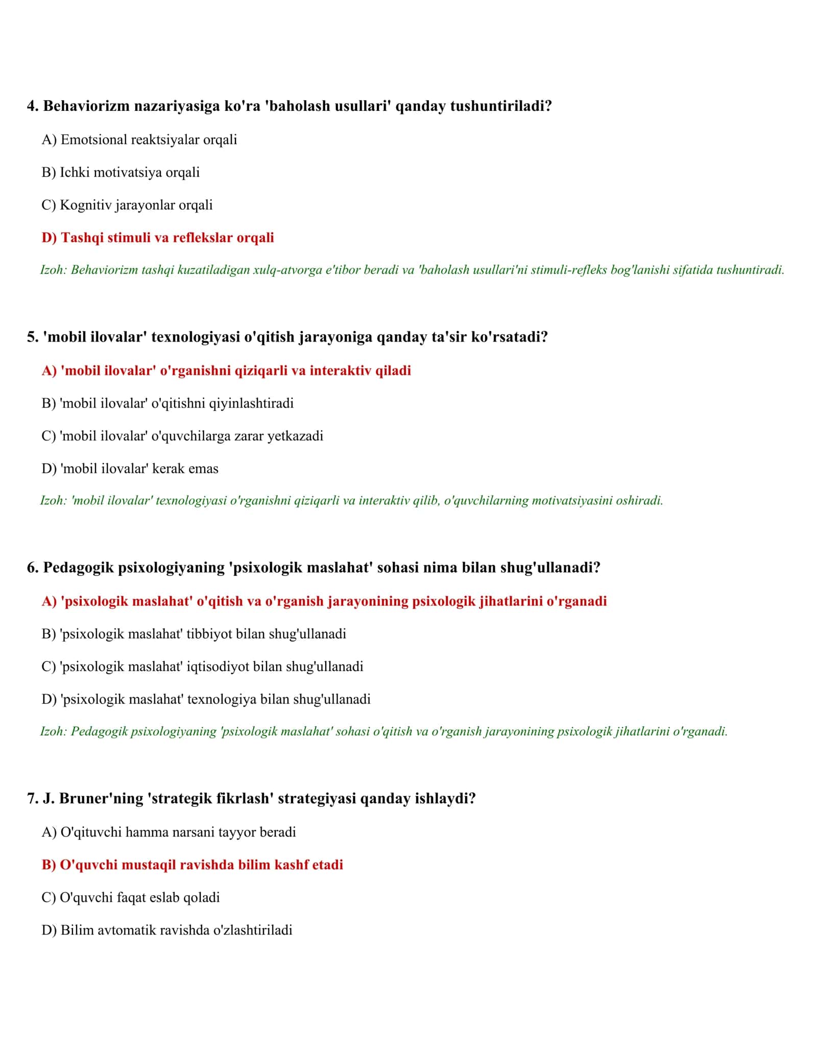 PSIXOLOGIK TESTLAR TO'PLAMI (502 test) 2