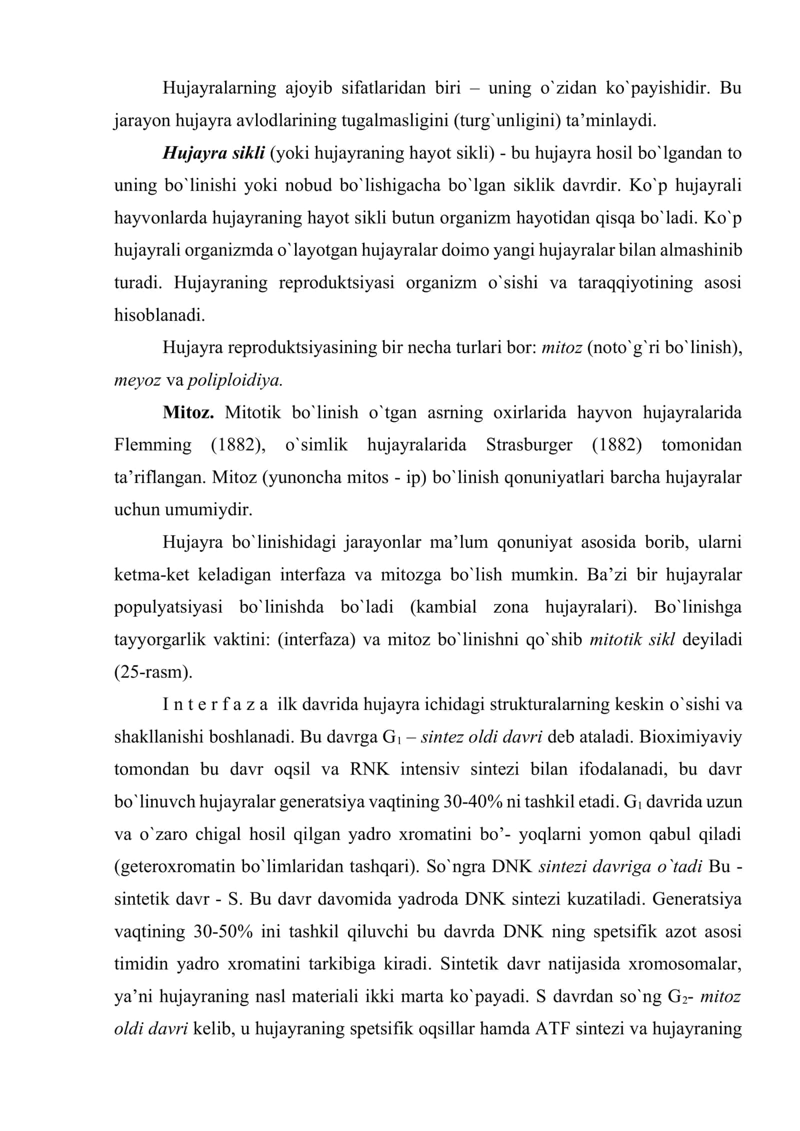 Hujayralarning bo`linishi 2