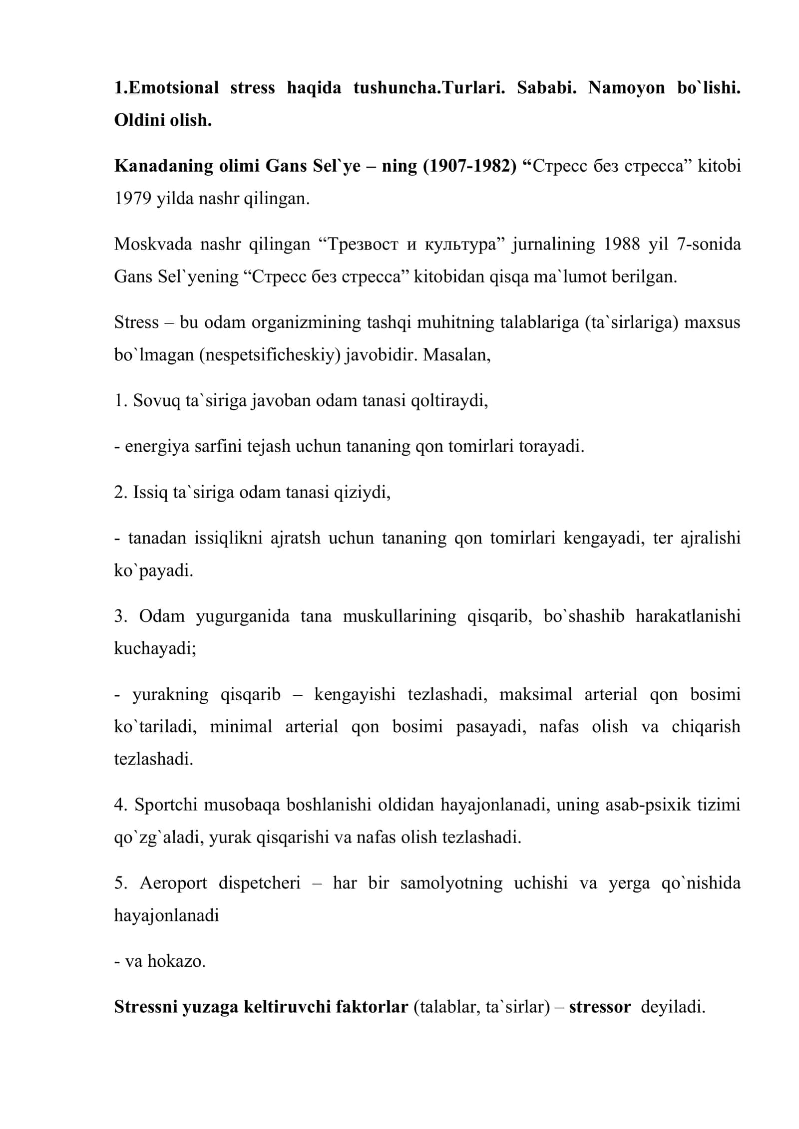 Ruhiy va jismoniy zo`riqishlar 2