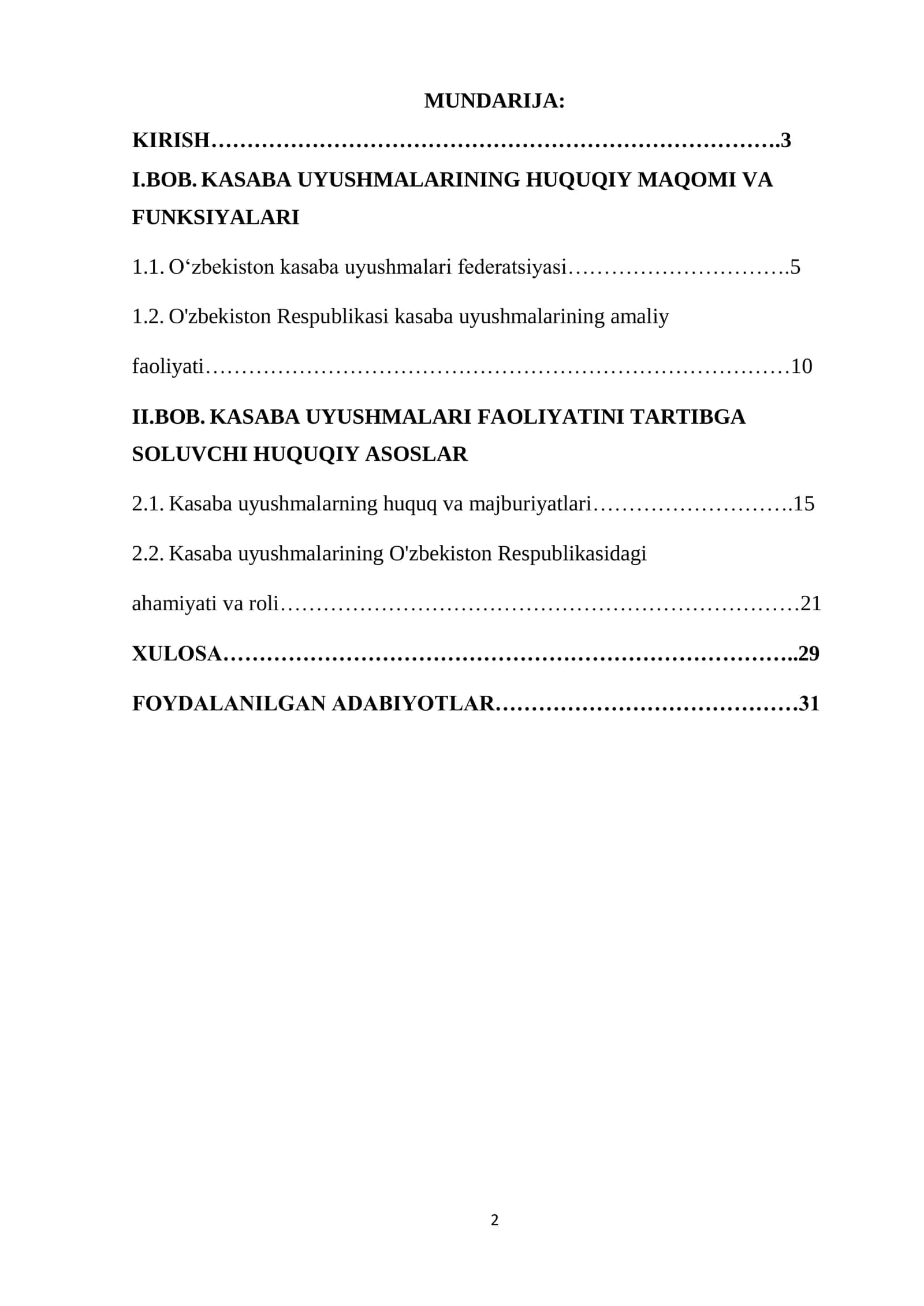 O'ZBEKISTON RESPUBLIKASI KASABA UYUSHMALARING KONSTITUTSIYAVIY HUQUQIY ASOSLARI 2