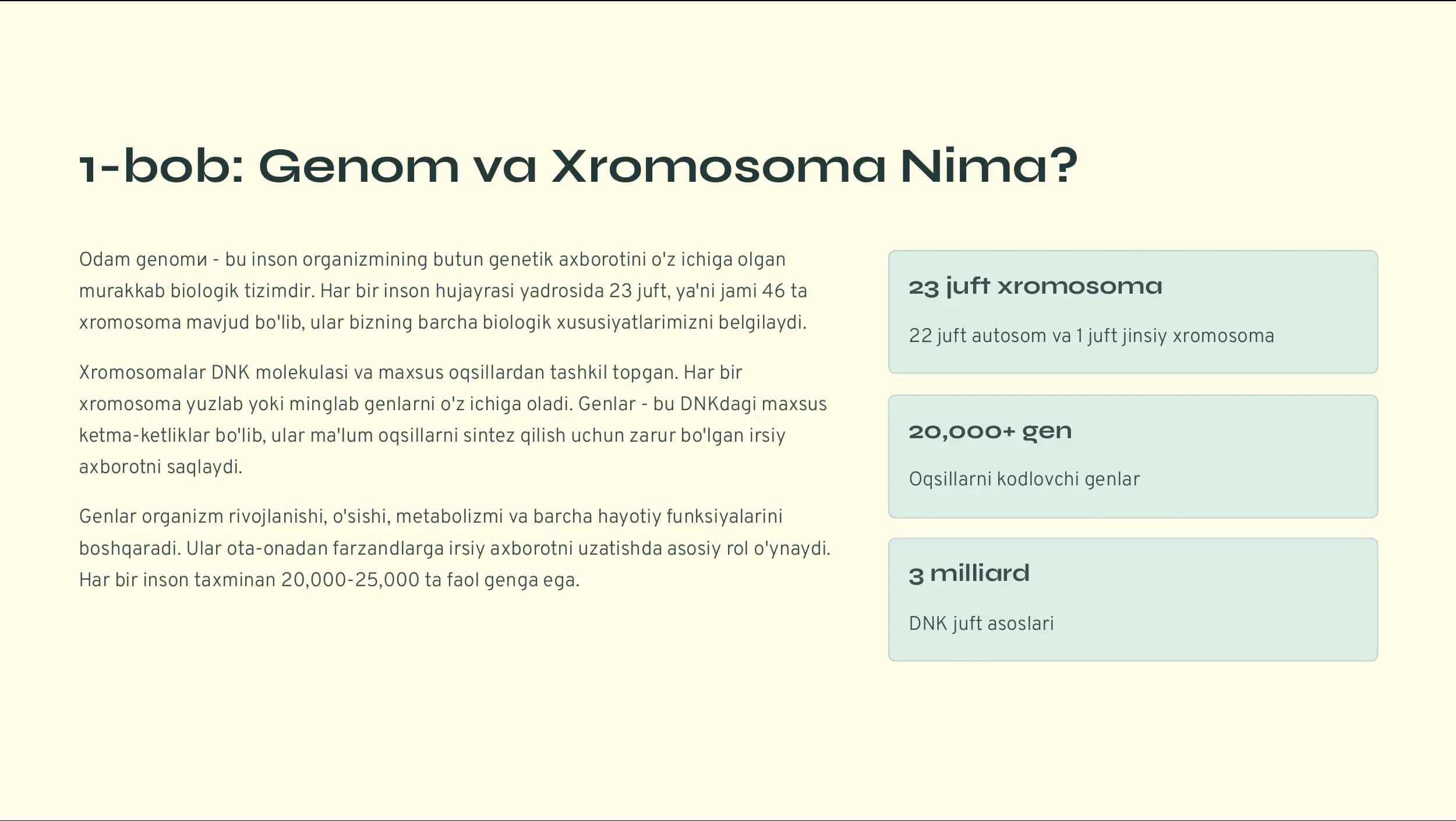 Genom va Xromosoma Nima? 2