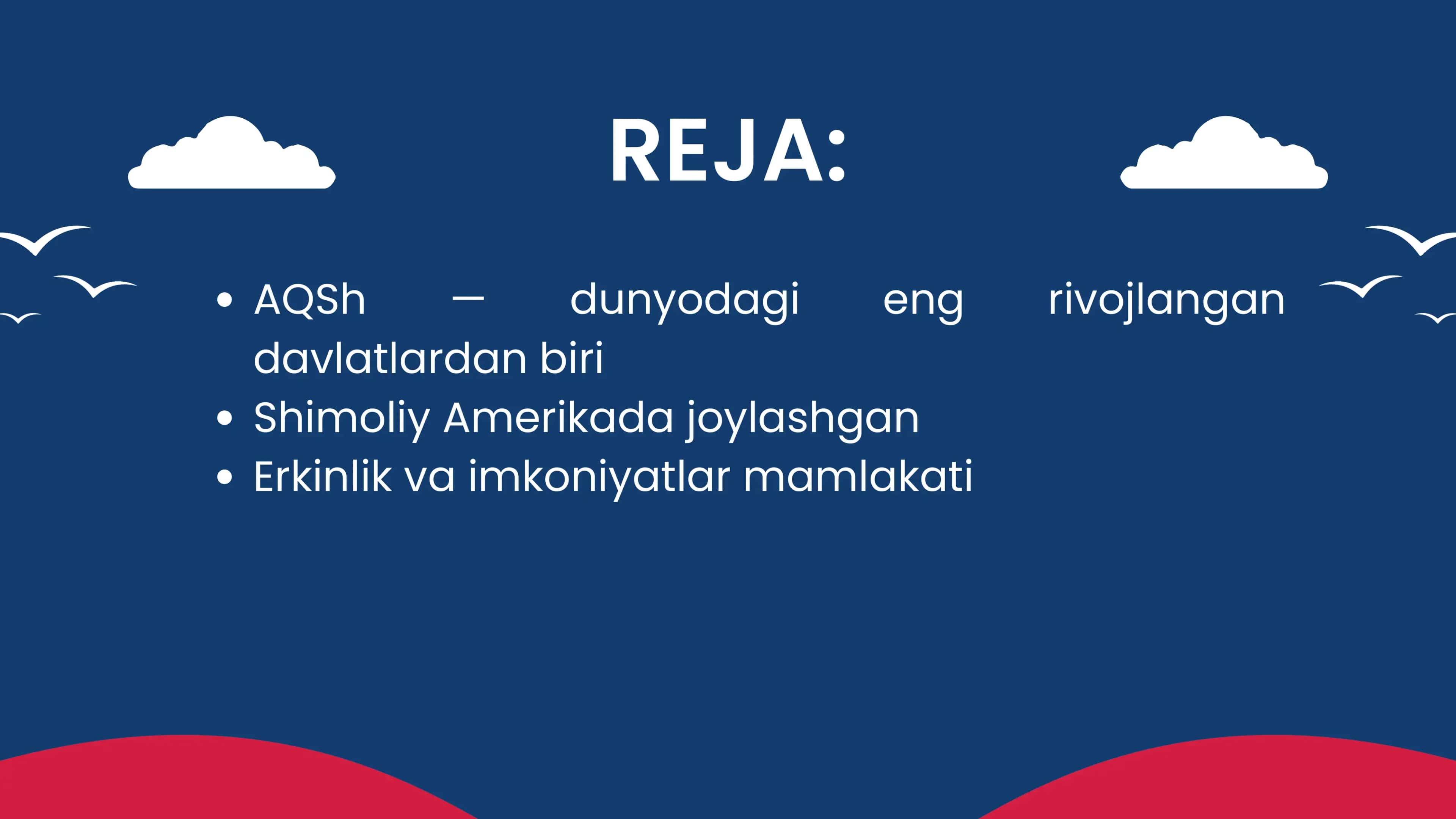 AMERIKA QO'SHMA SHTATLARIGA XUSH KELIBSIZ 2