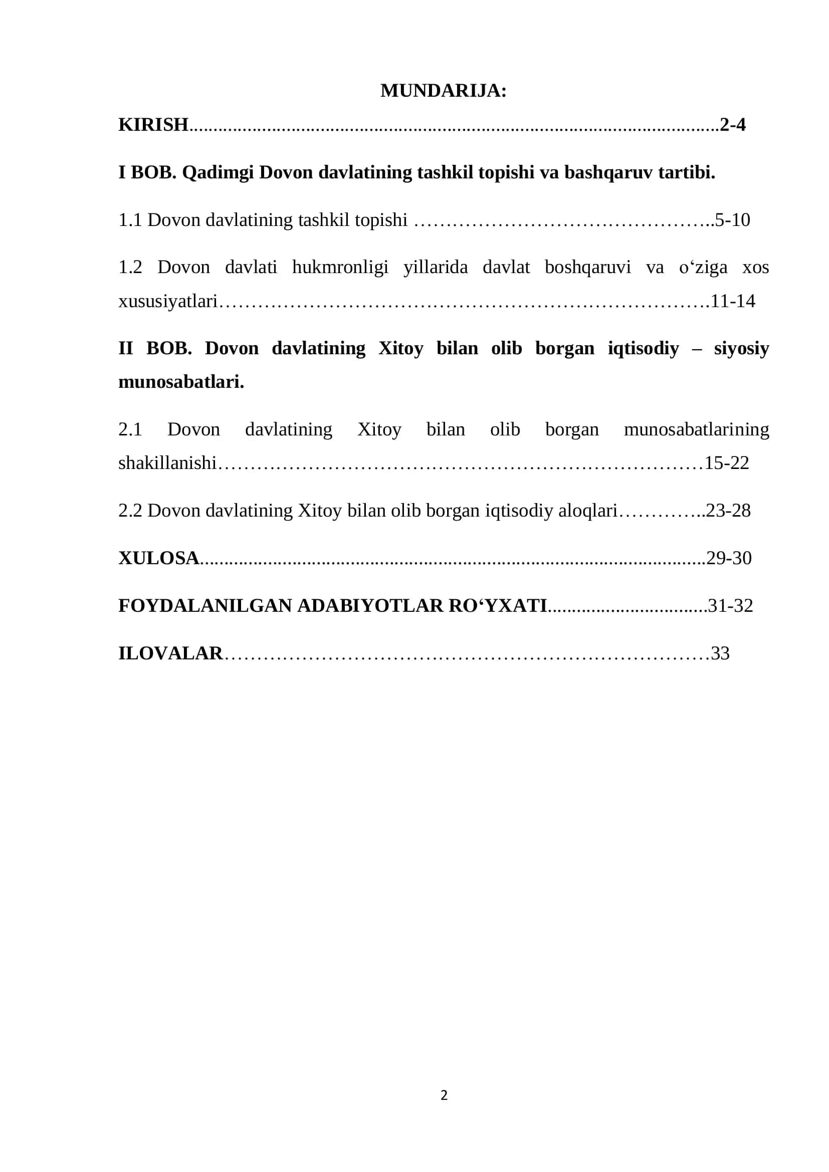 Qadimgi davlatlarning Xitoy bilan munosabatlari. Davan davlati. 2