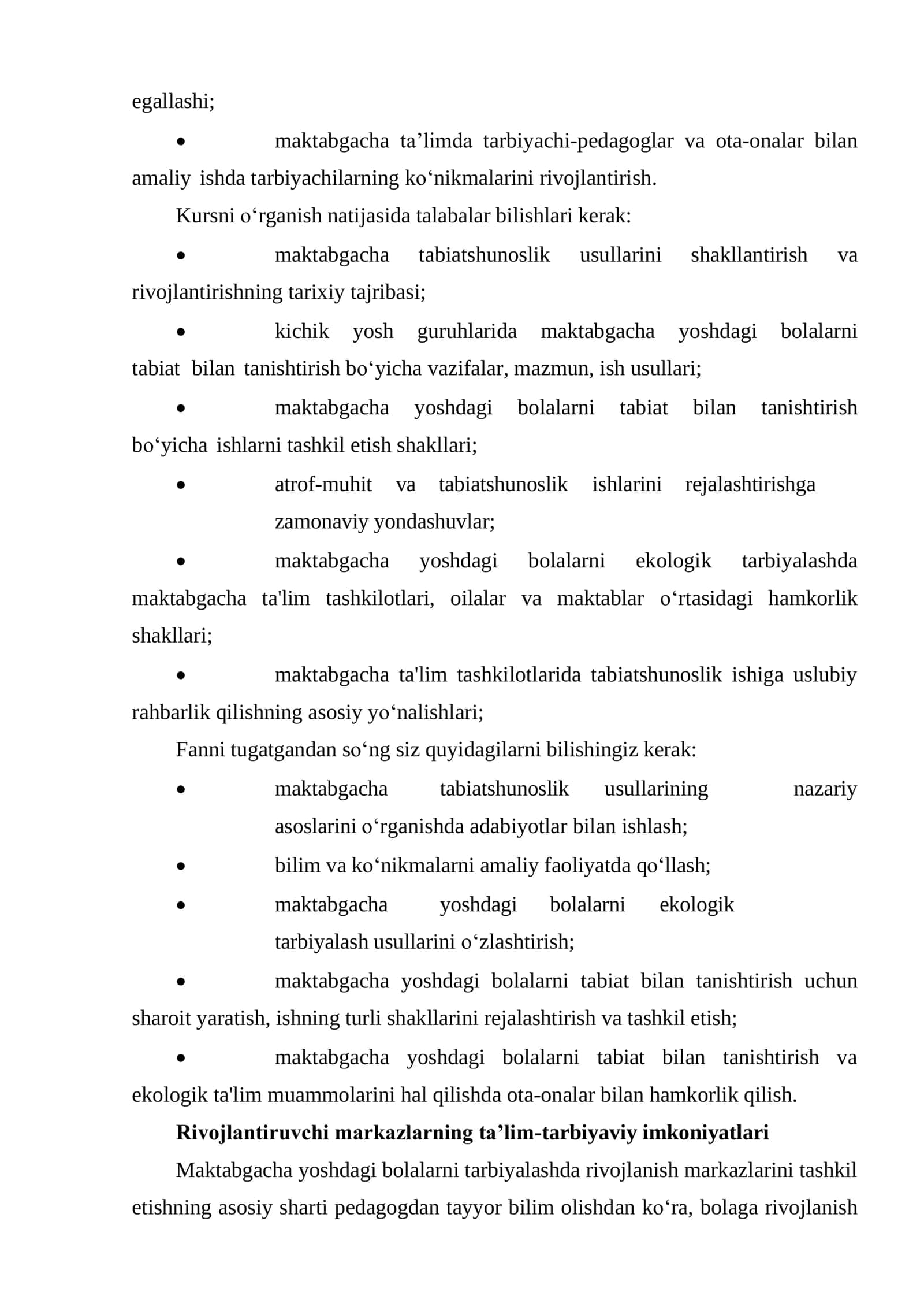 Maktabgacha ta’limda tabiat bilan tanishtirish faoliyatini rivojlantiruvchi markazlarda olib borish 2