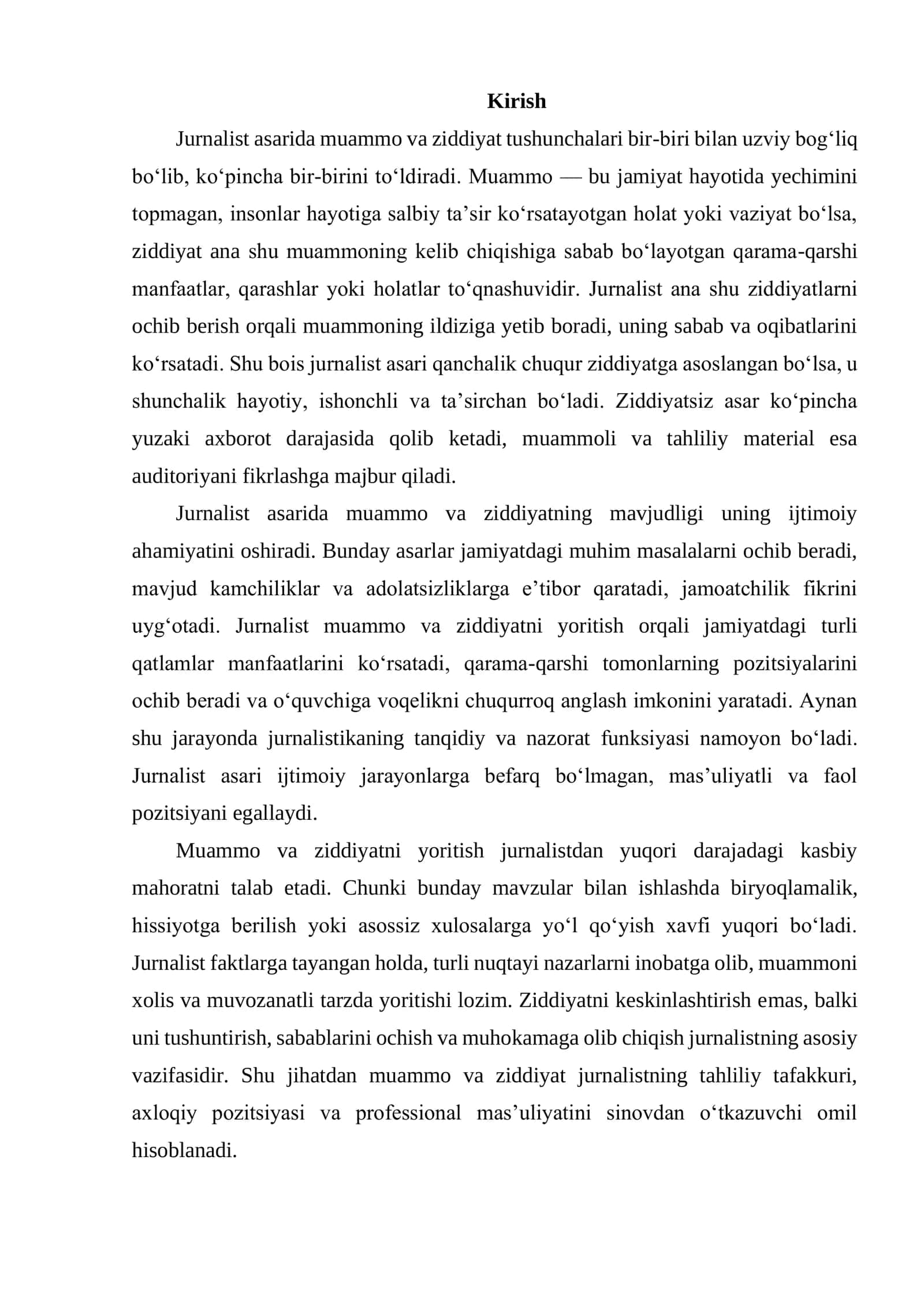 JURNALIST ASARIDA MUAMMO VA ZIDDIYAT 2
