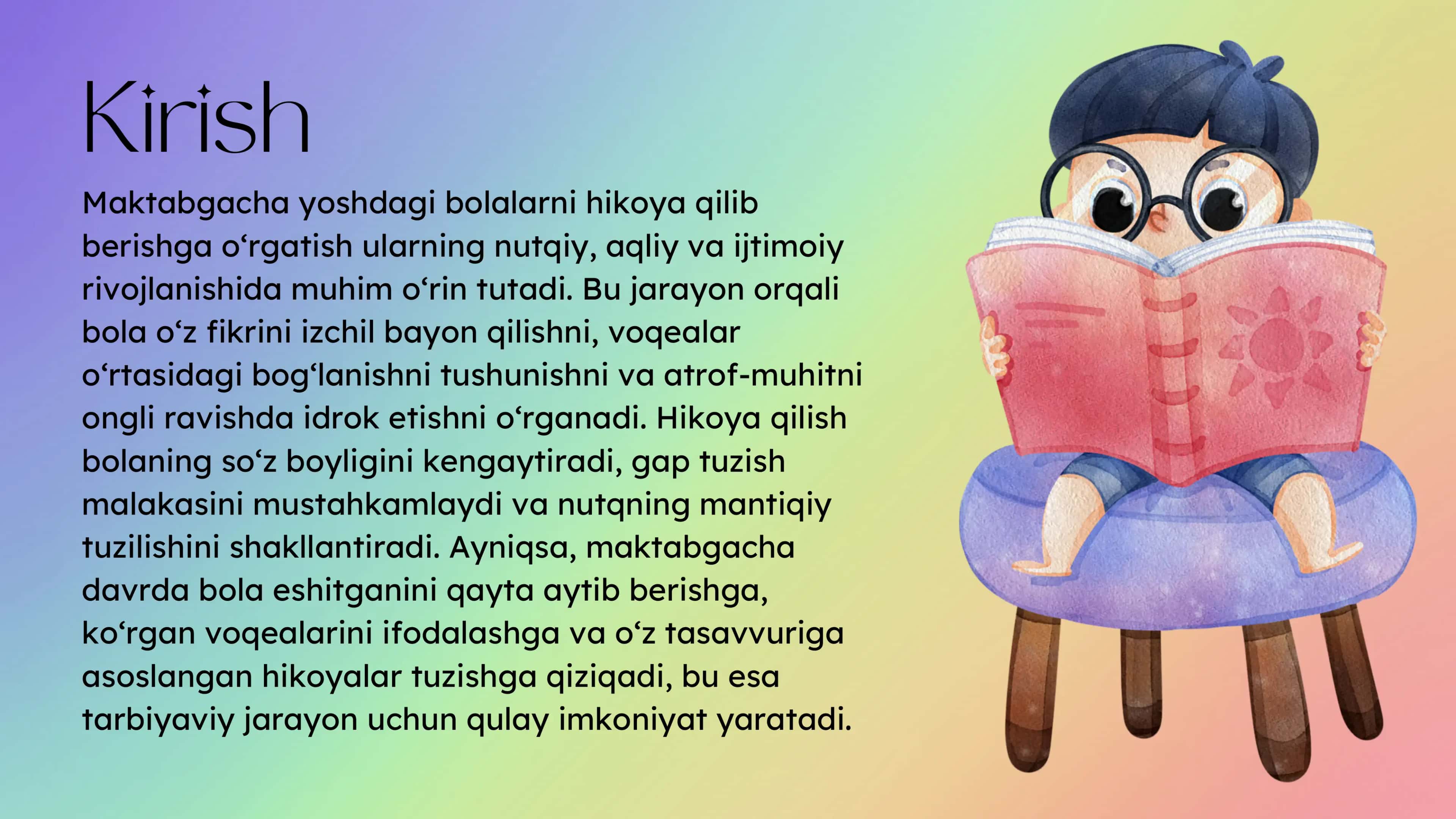 Maktabgacha yoshdagi bolalarni hikoya qilib berishga o‘rgatish 2