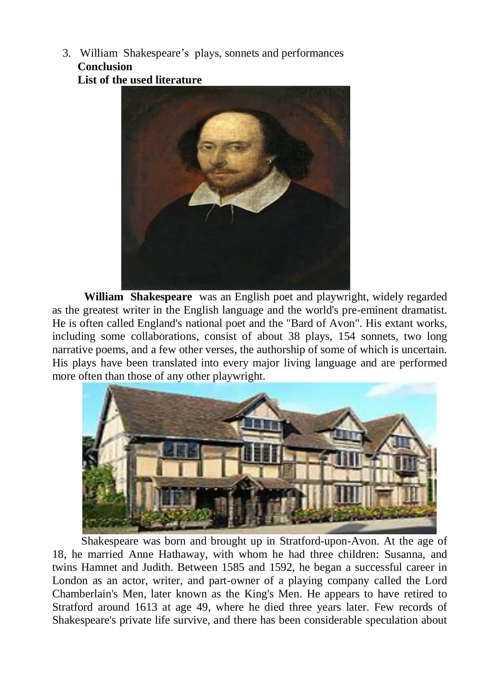 William Shakespeare - The famous English poet and playwright 2