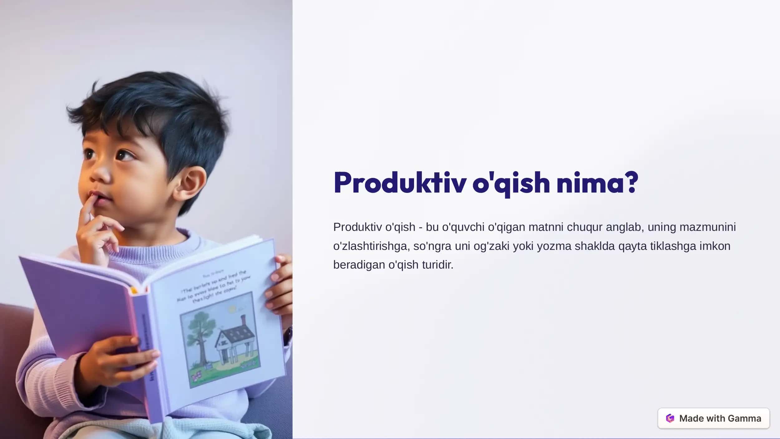 Produktiv o'qish vositasida 2