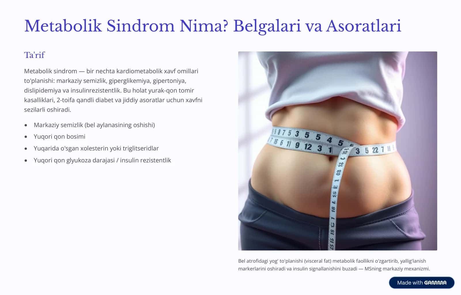 Metabolik Sindrom va Bariatrik Jarrohlik: To'liq Ko'rib Chiqish 2