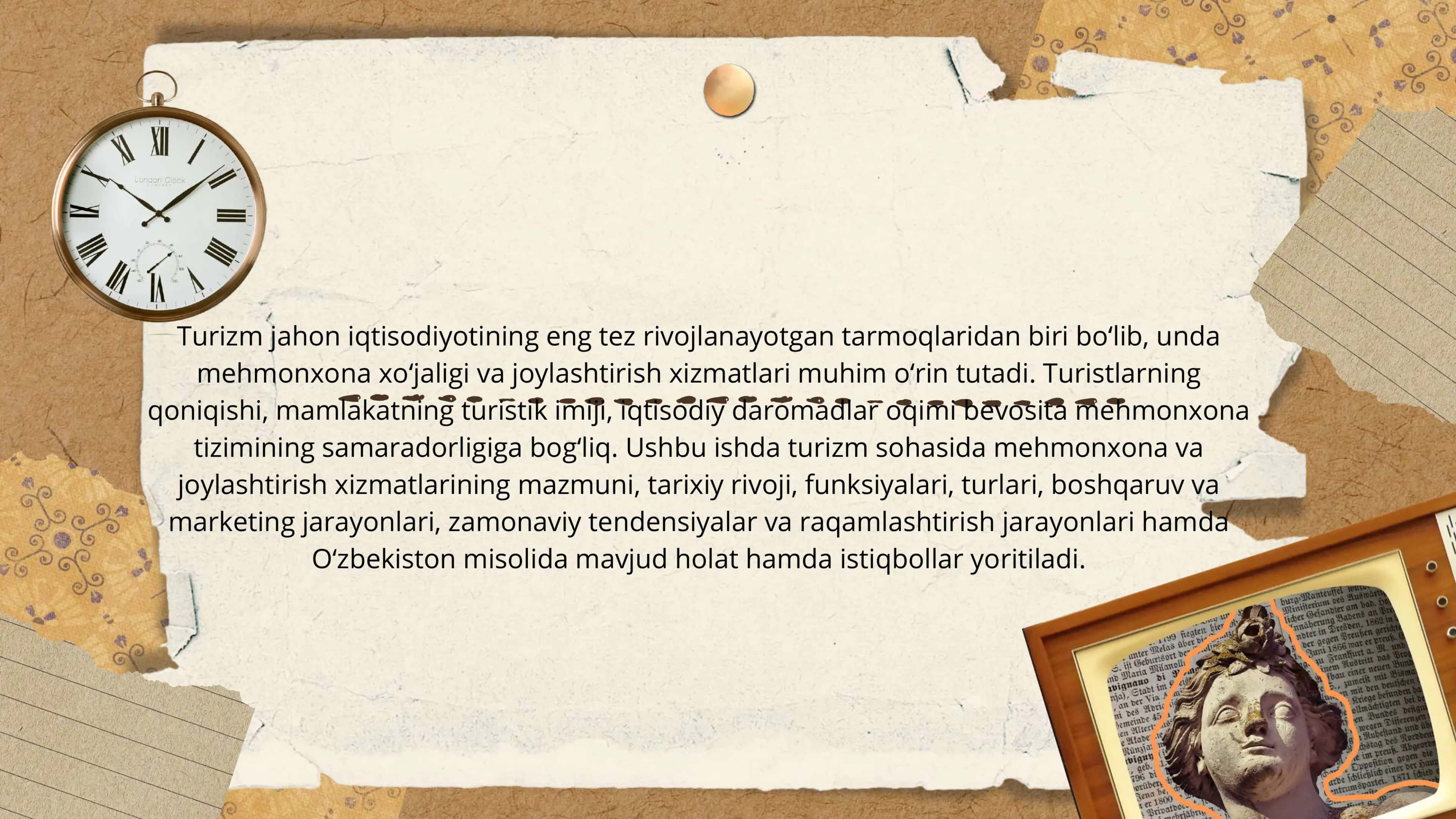 Turizm sohasida mehmonxona va joylashtirish 2