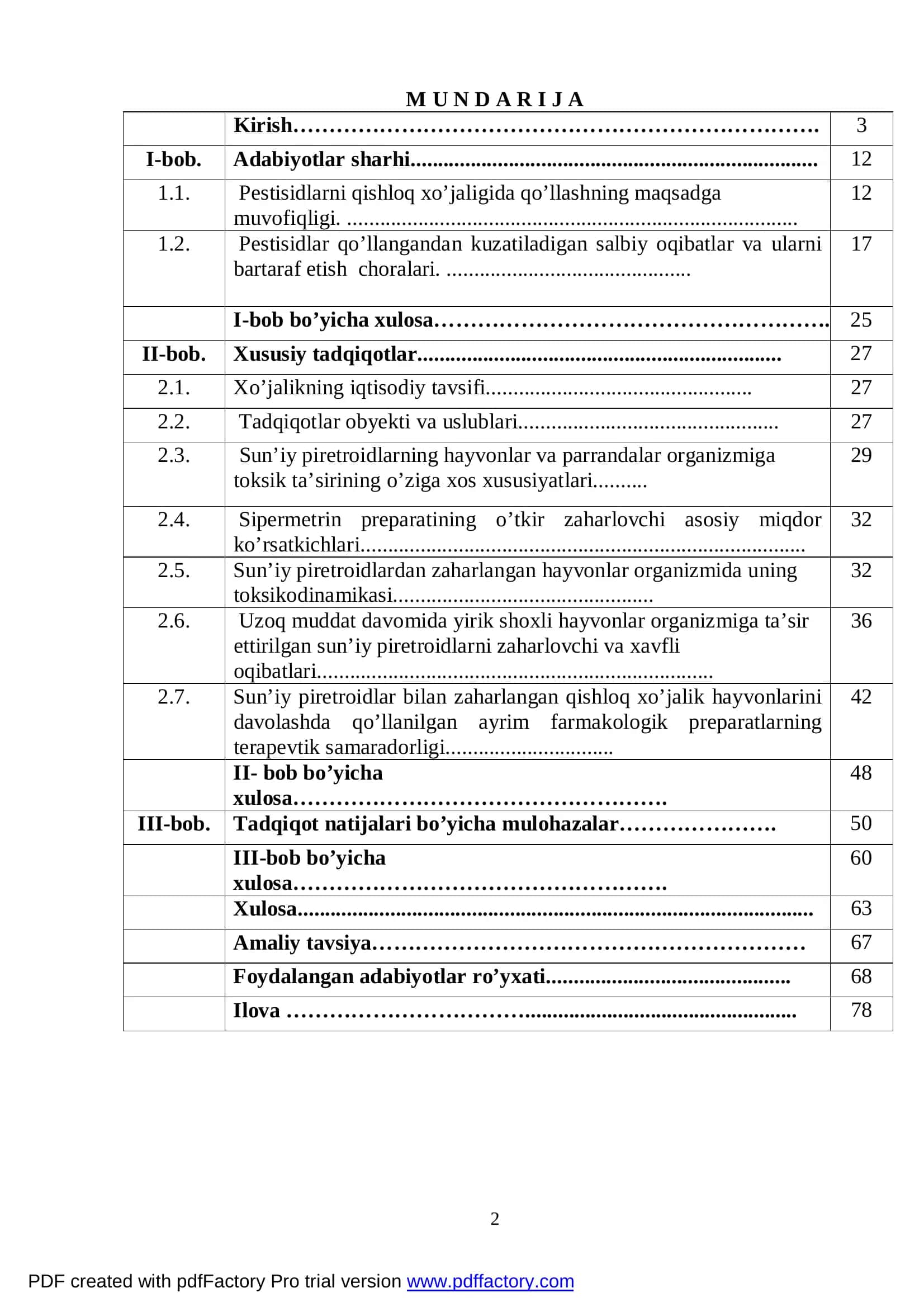 Qoramollarning pestisidlardan zaharlanishni toksikodinamikasi va profilaktikasi 2